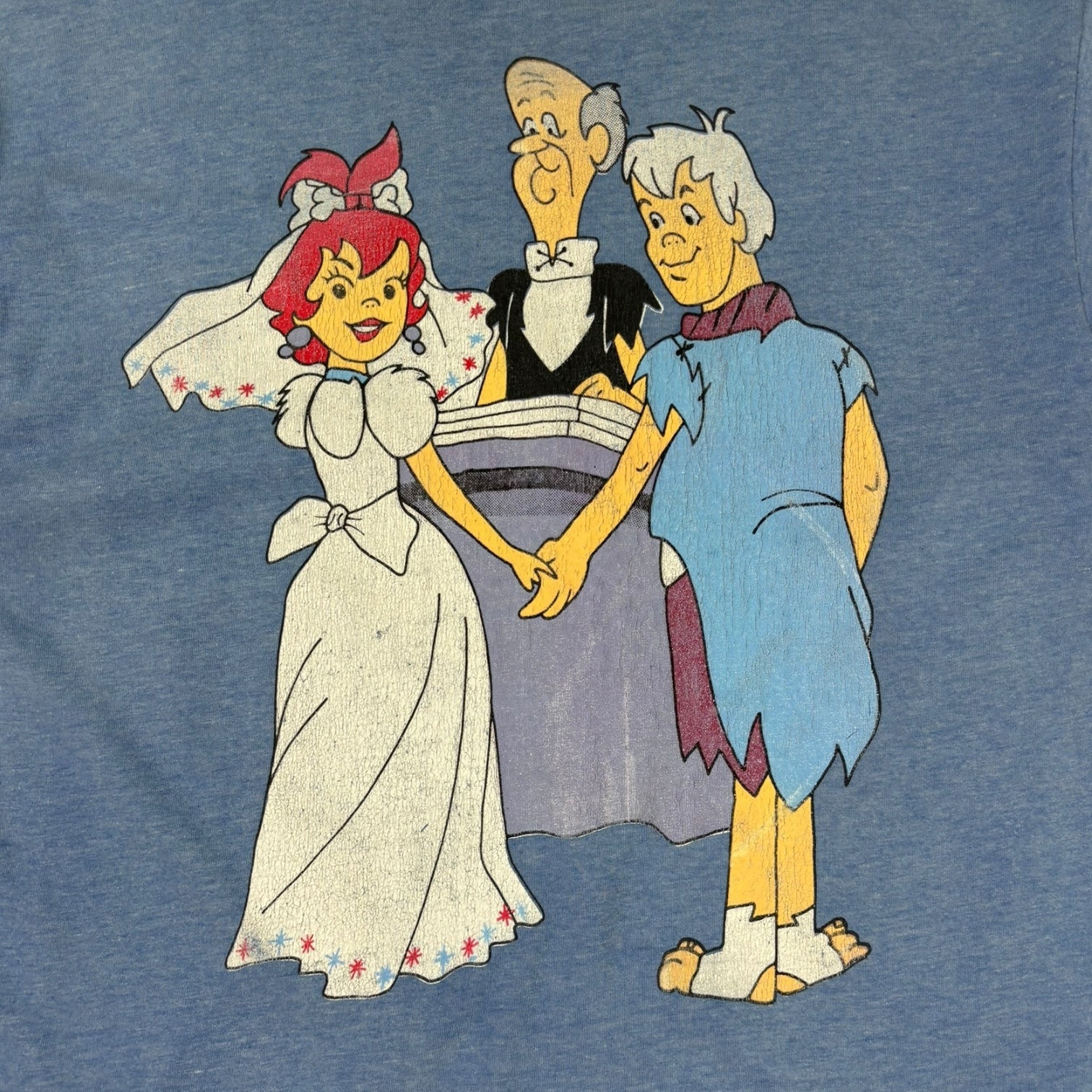 Vintage The Flintstones Bamm Bamm & Pebbles T-Shirt Blue