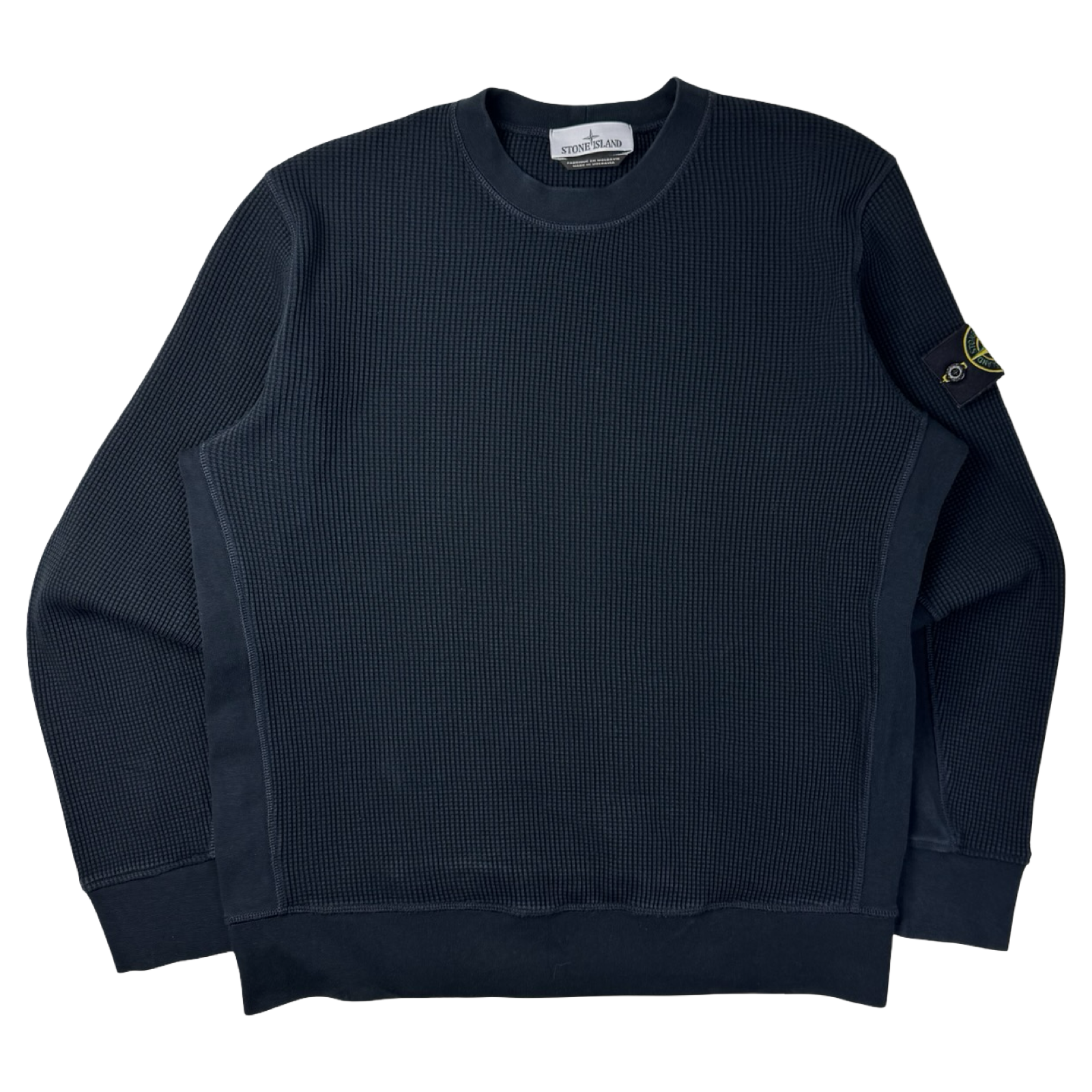 Stone Island Waffle Fleece Crewneck Sweatshirt Dark Navy
