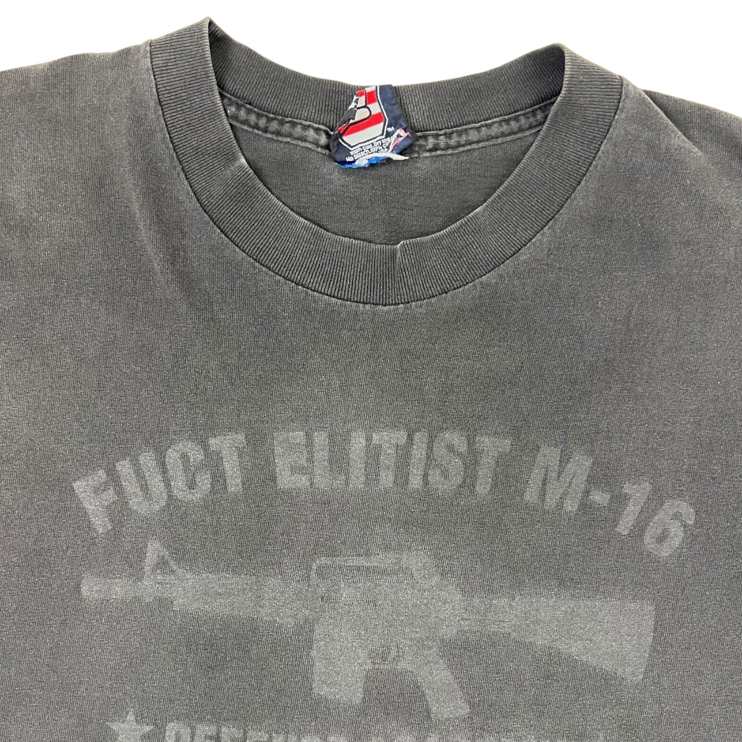 Vintage Fuct Elitist M-16 Defense Academy T-Shirt Washed Black