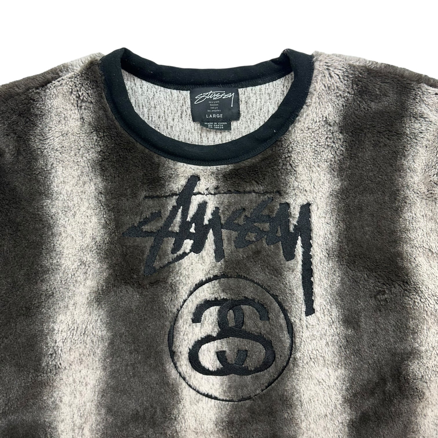 Stussy Furry Crewneck Black/Cream