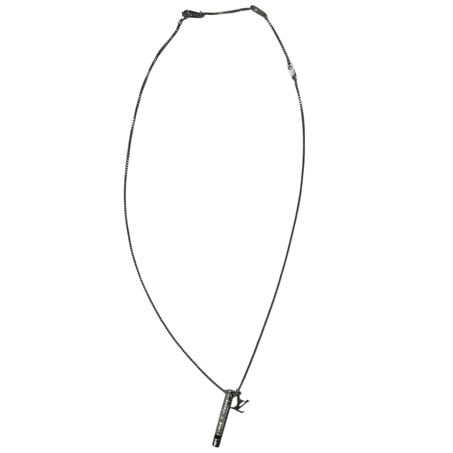 Louis Vuitton Whistle Chain Pendant Necklace Silver