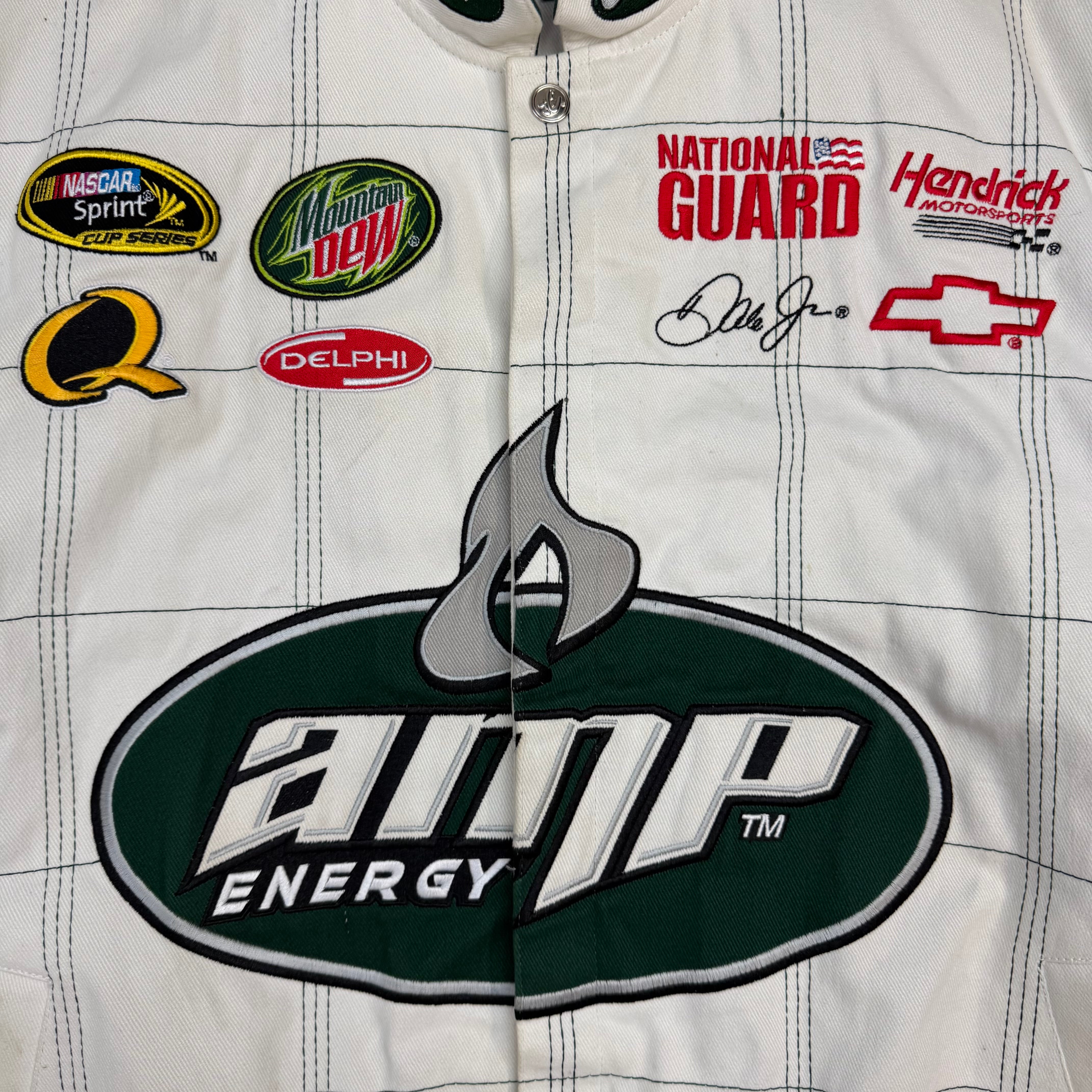 Vintage Dale Earnhardt Jr Amp Energy NASCAR Chase Authentics Racing Jacket White