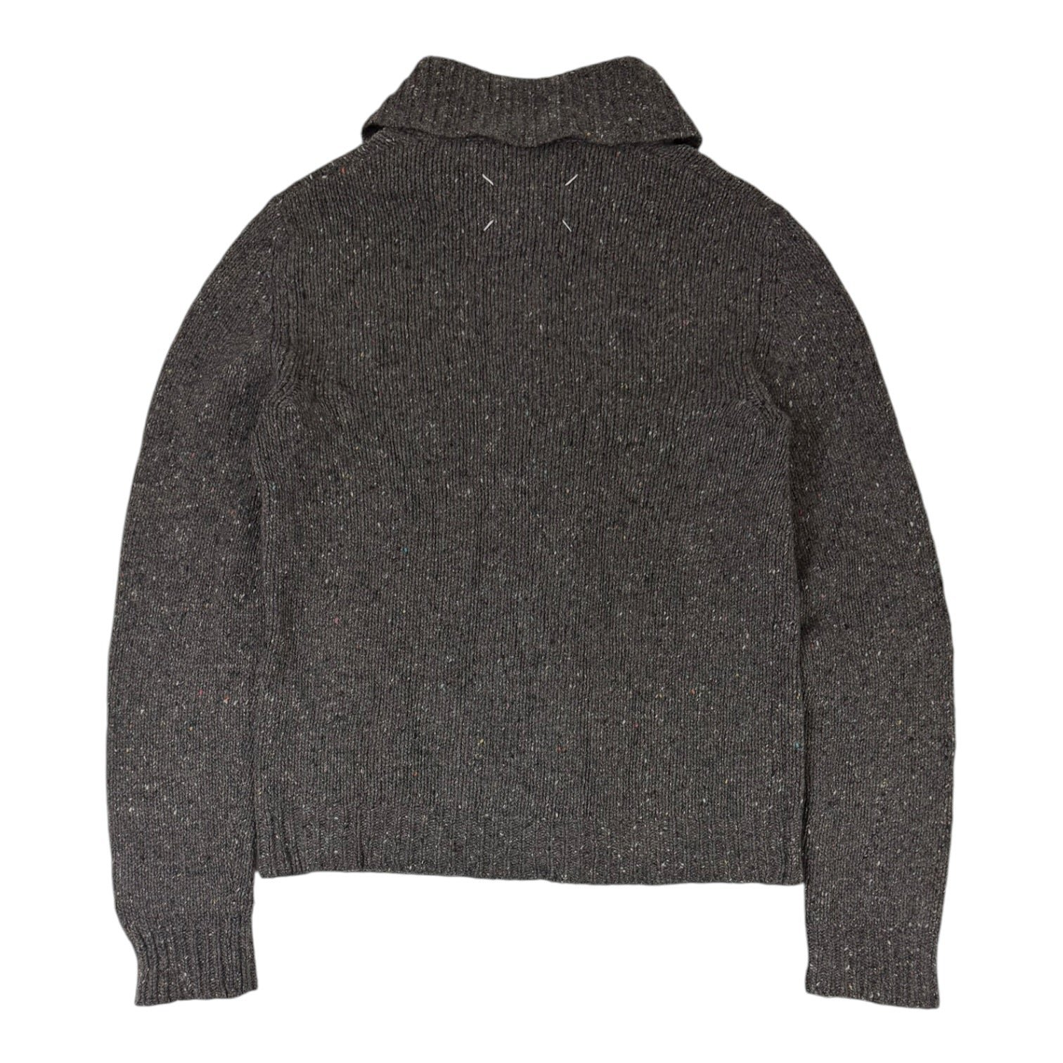 Maison Margiela Reconstructed Heavy Wool Knit Cardigan Grey