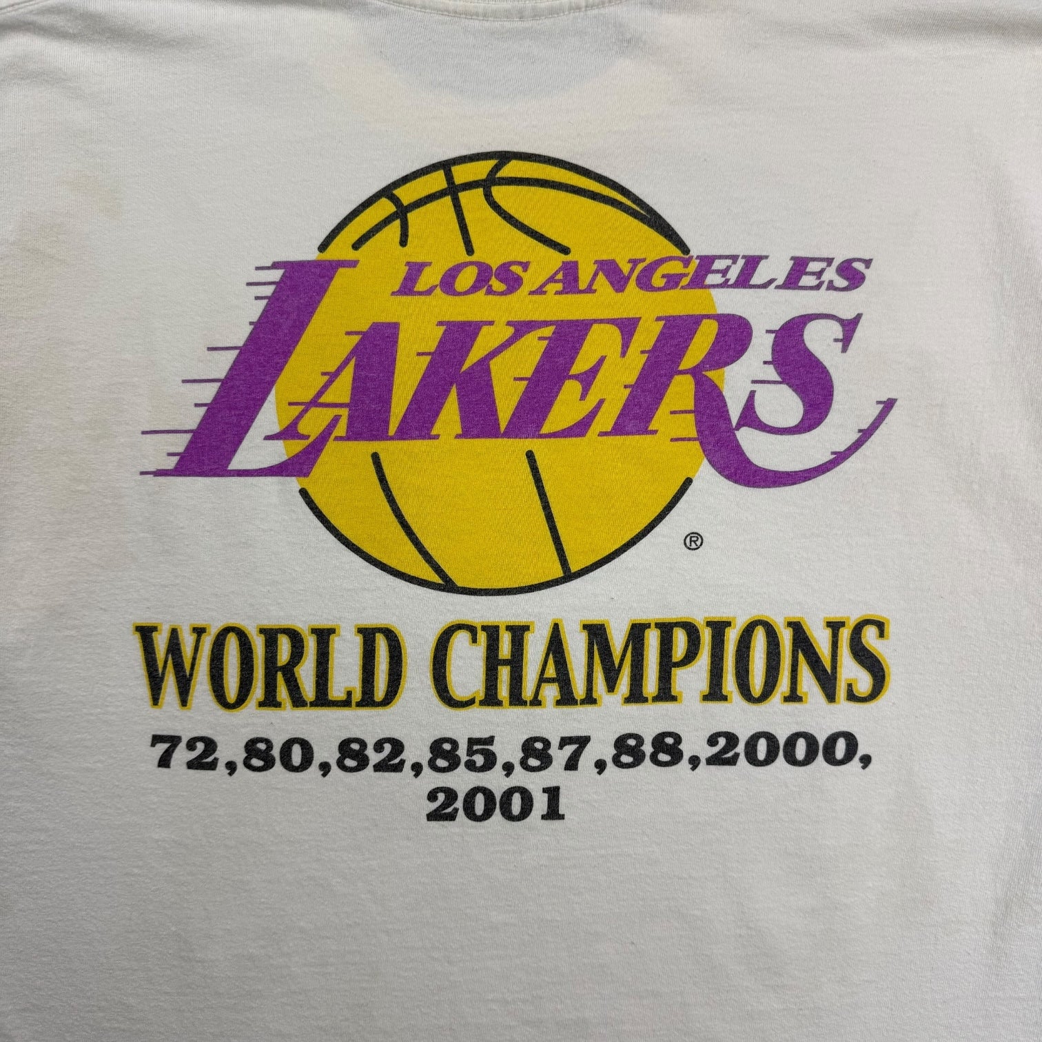 Vintage Los Angeles Lakers World Champs Tee White