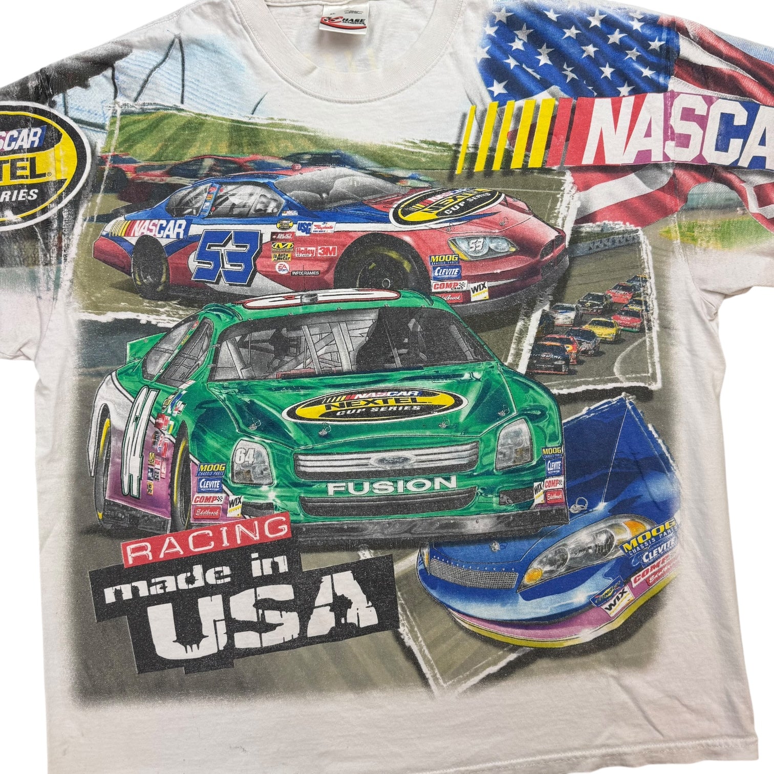 Vintage NASCAR Cup Series AOP Tee White