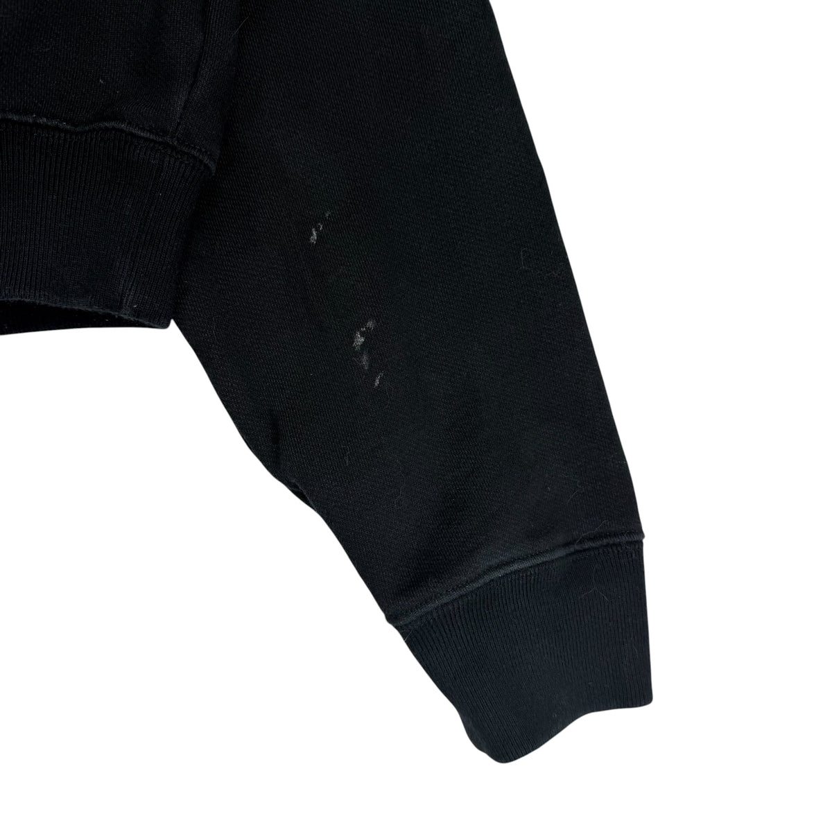 (W) Off White Flags Cropped Hooded Sweatshirt Black