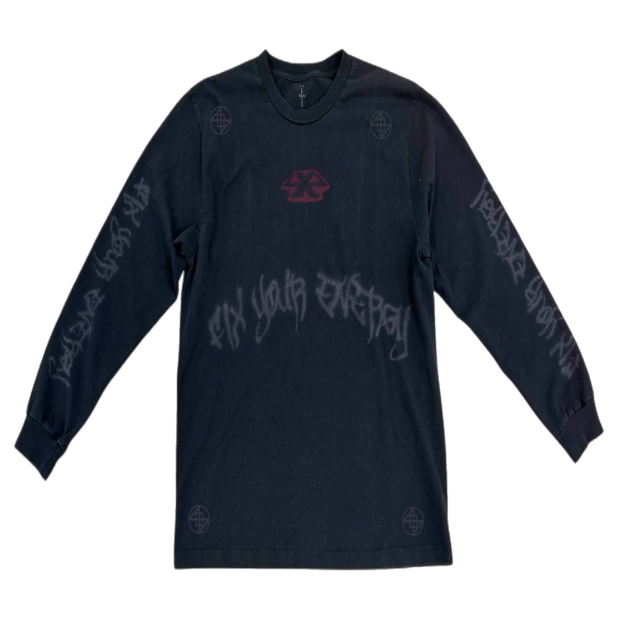 Travis Scott Cactus Jack Fix Your Energy 4x4 Long Sleeve Tee Black