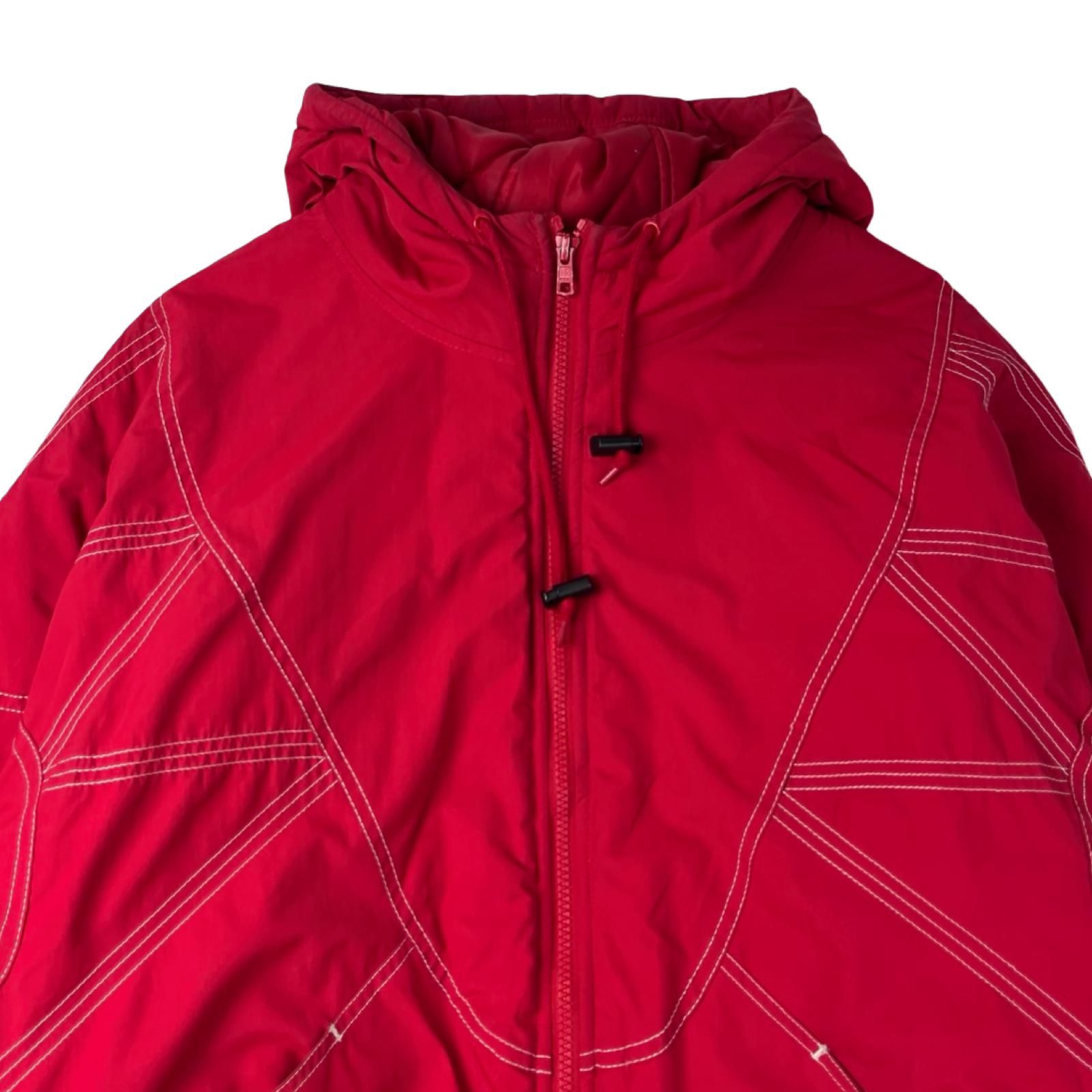 Supreme Zig Zag Stitch Puffy Jacket Red