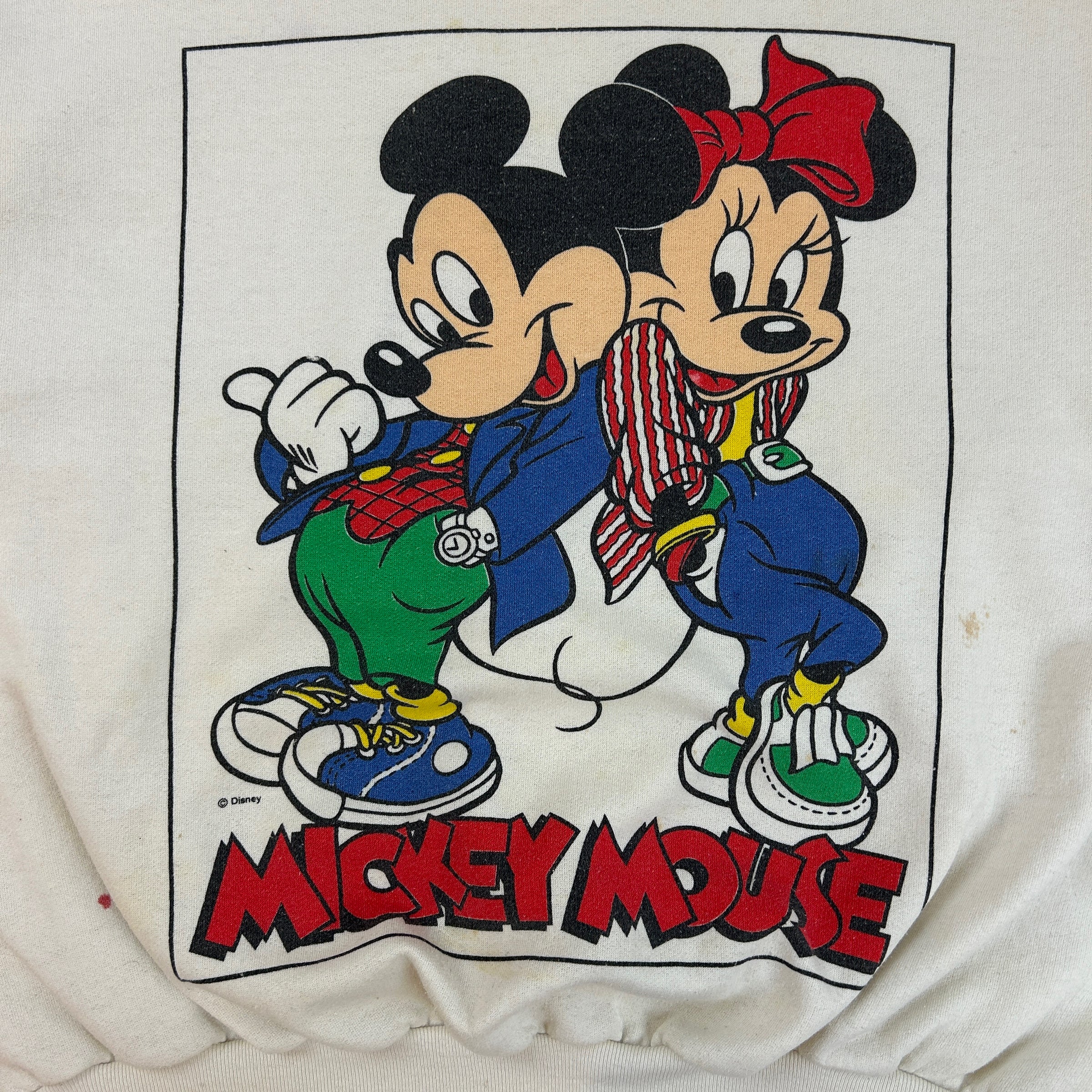 Vintage Mickey Mouse Disney Crewneck White