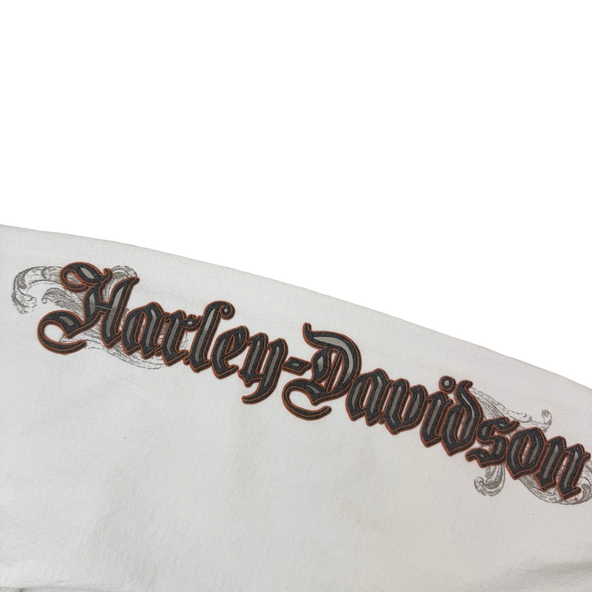 Vintage Harley Davidson Old English Longsleeve White