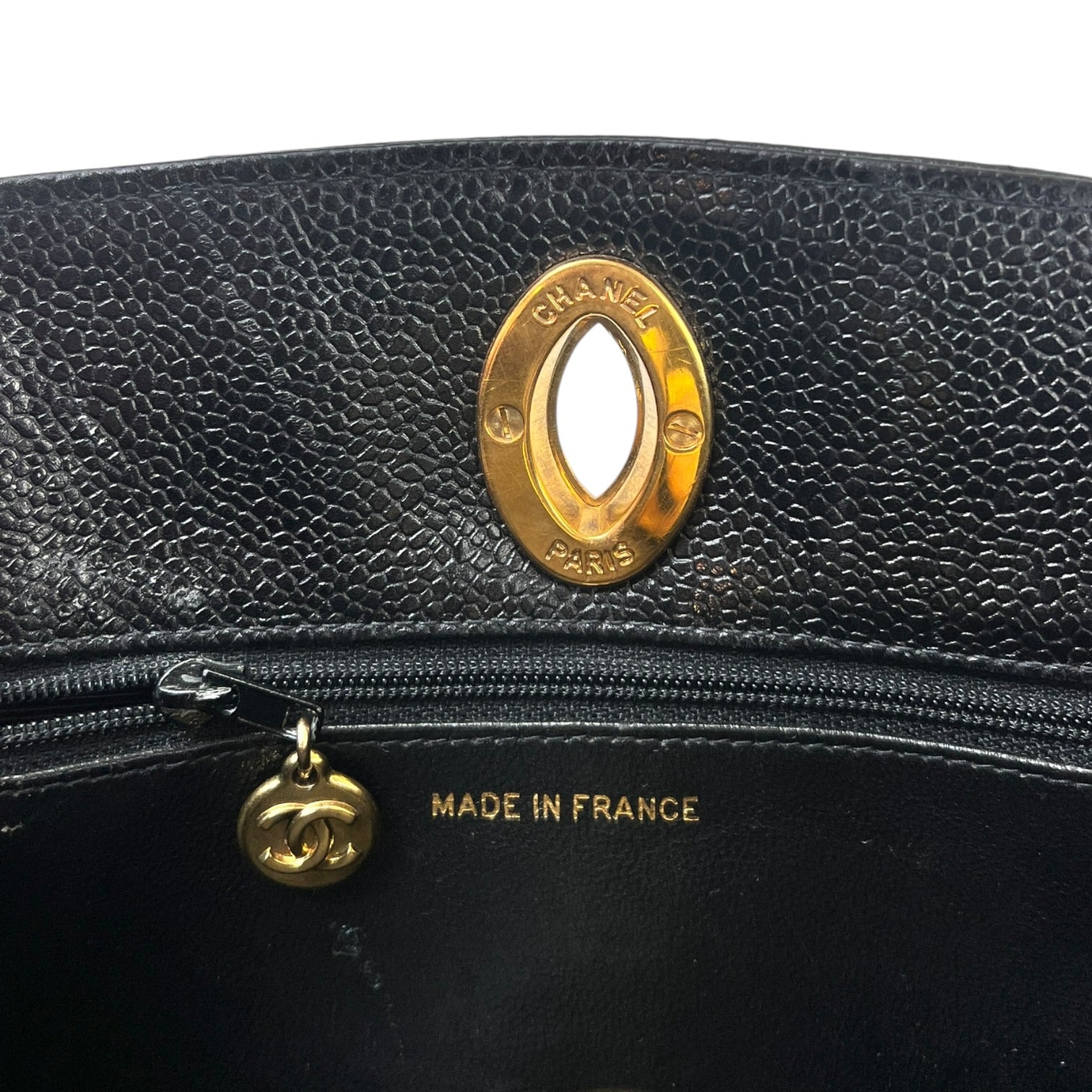 1994 Chanel Quilted Caviar Leather Tote Bag