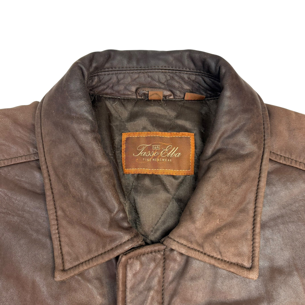 Vintage Tasso Elba Leather Jacket Brown