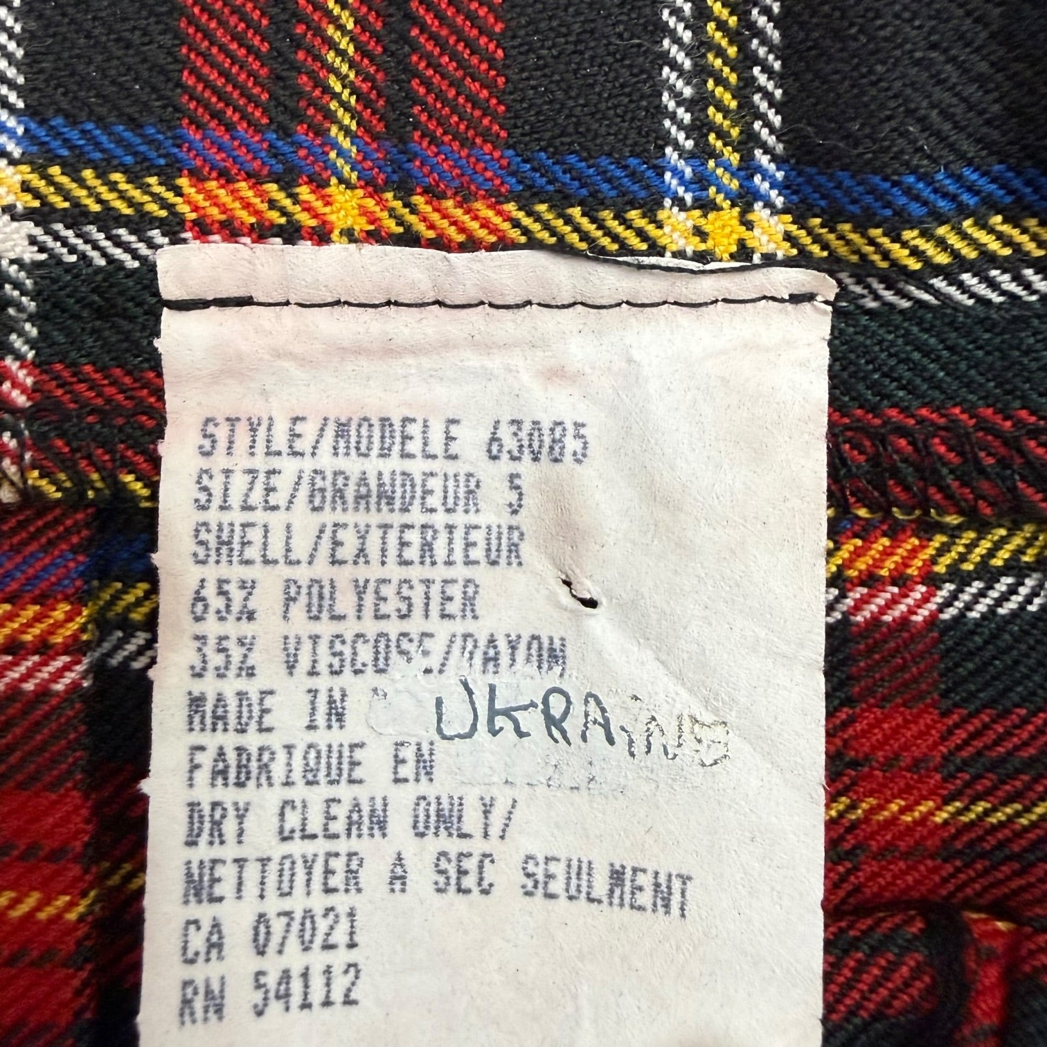 (W) Vintage Tartan Pleated Skirt Plaid