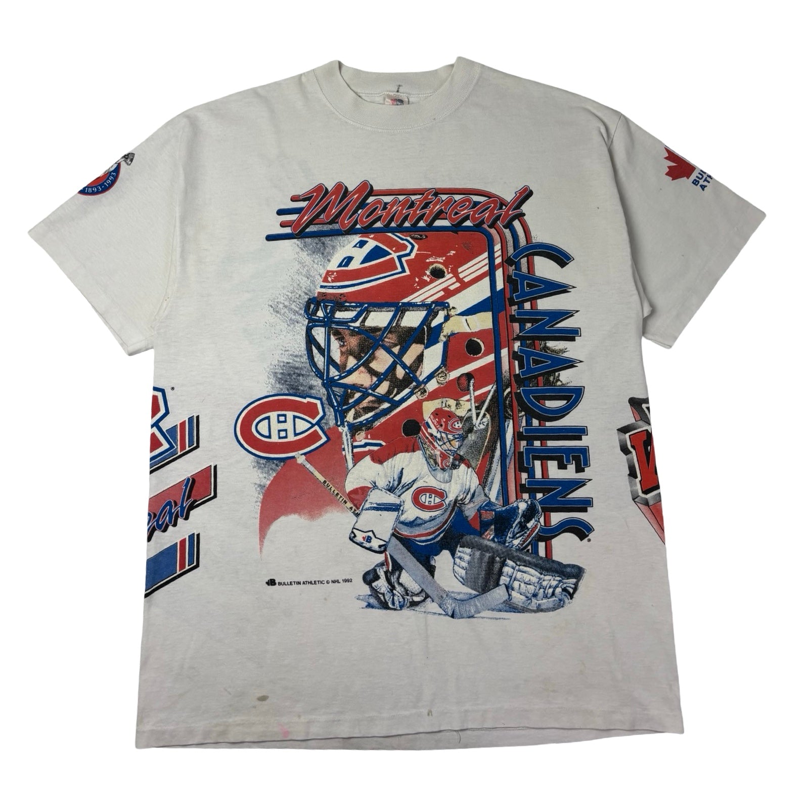 1992 Bulletin Athletic Montreal Canadiens AOP NHL T-Shirt