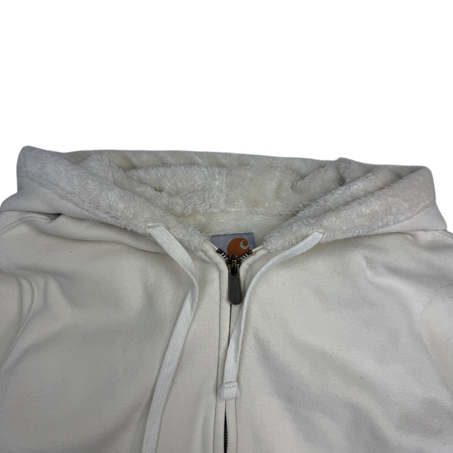 (W) Vintage Carhartt Zip Up Sweater Cream