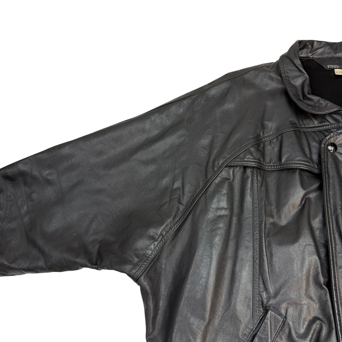 Vintage Winged Boot Leather Jacket Black