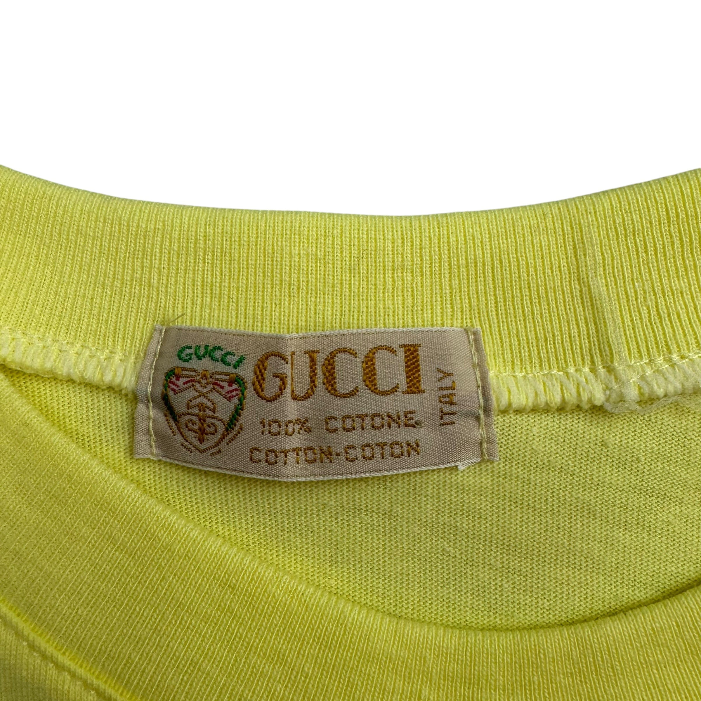 Vintage Gucci Embroidered Tee Yellow