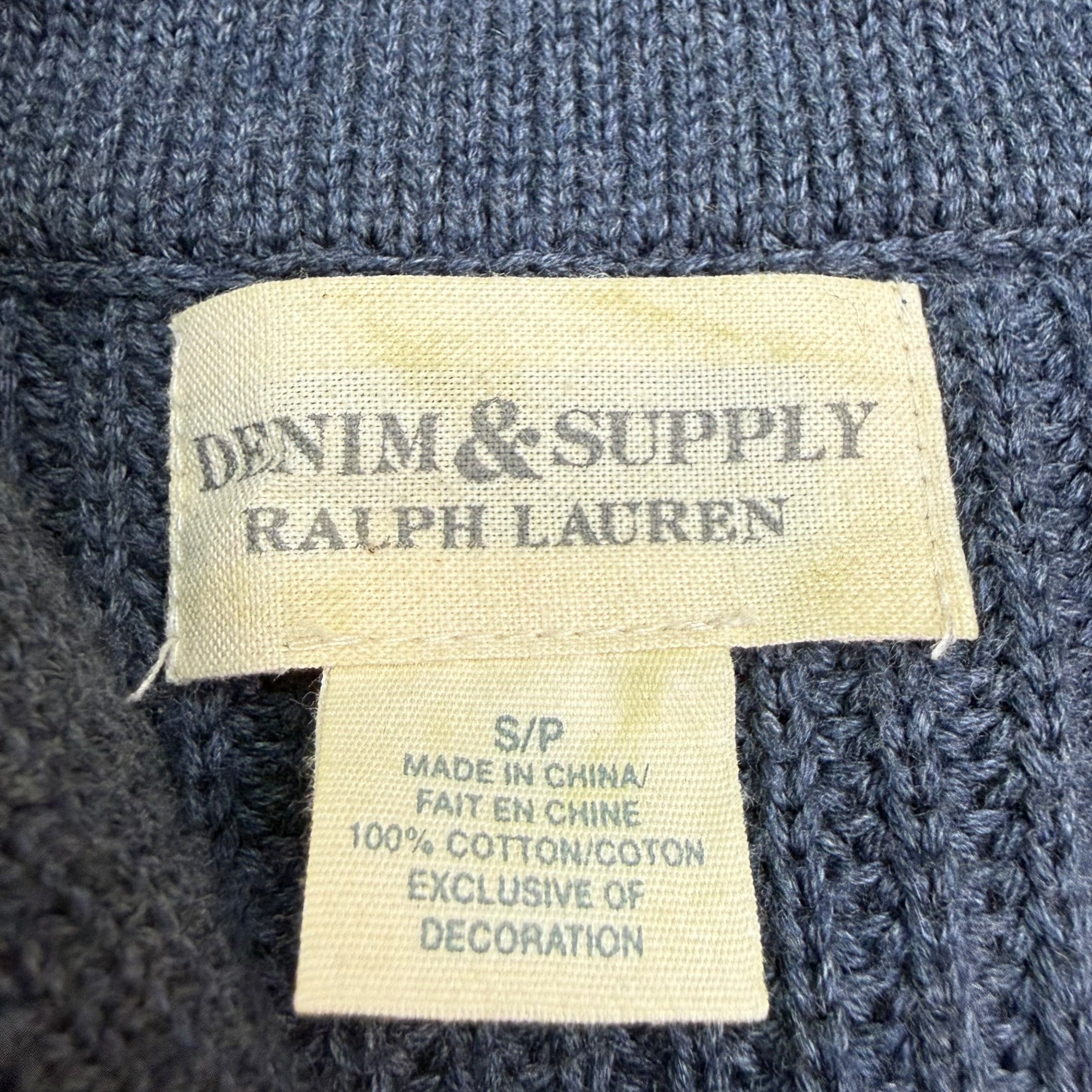 Vintage Ralph Lauren Denim & Supply Flag Cardigan Blue