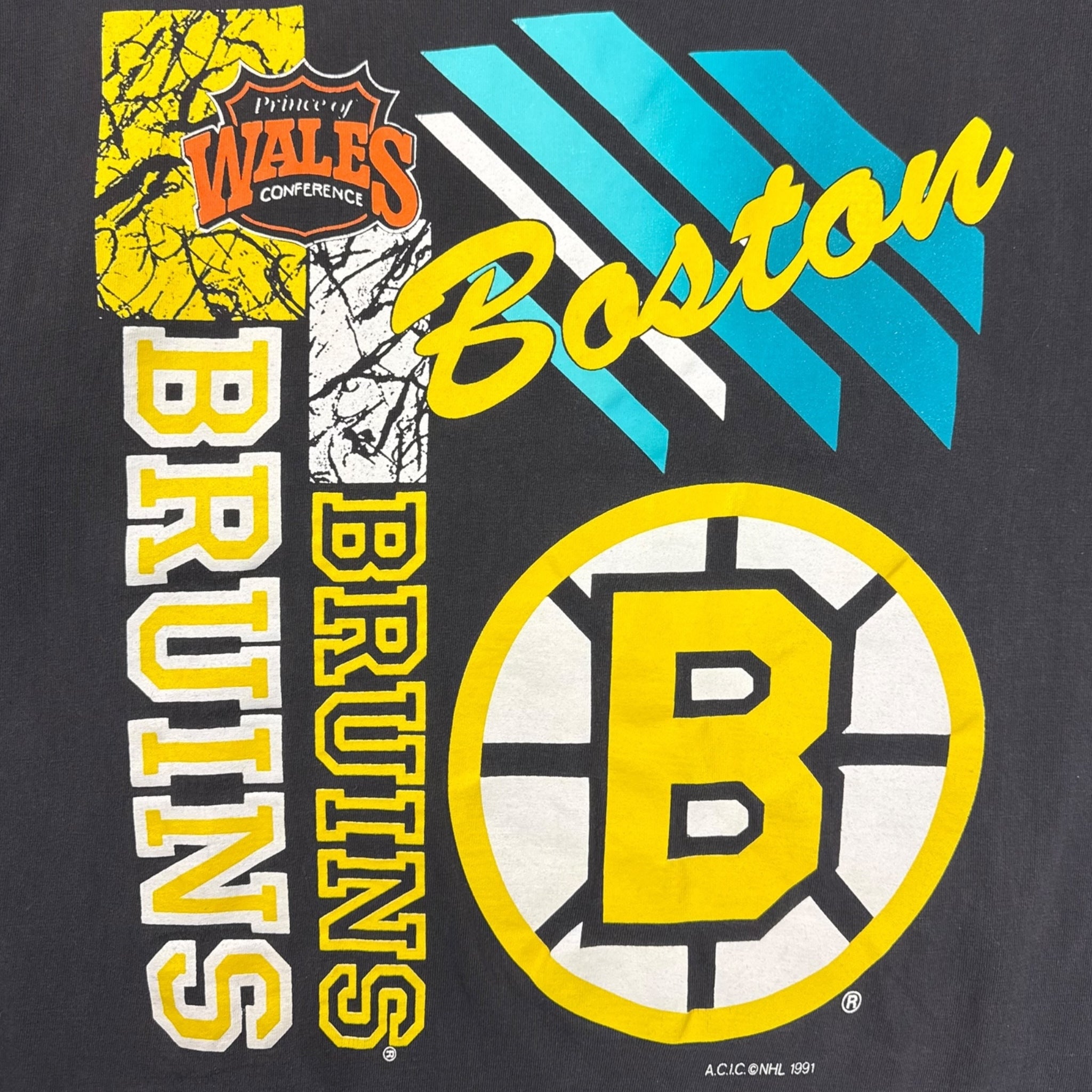 1991 Boston Bruins Classic Logo T-Shirt