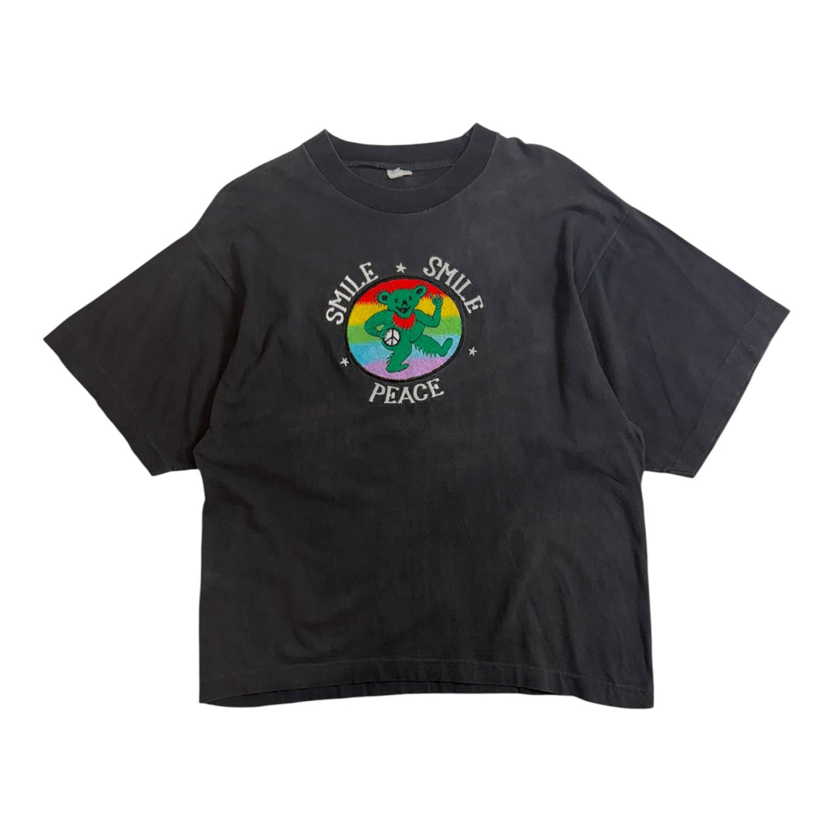 Vintage 90s Grateful Dead “Smile Smile Peace” Embroidered T-Shirt Black