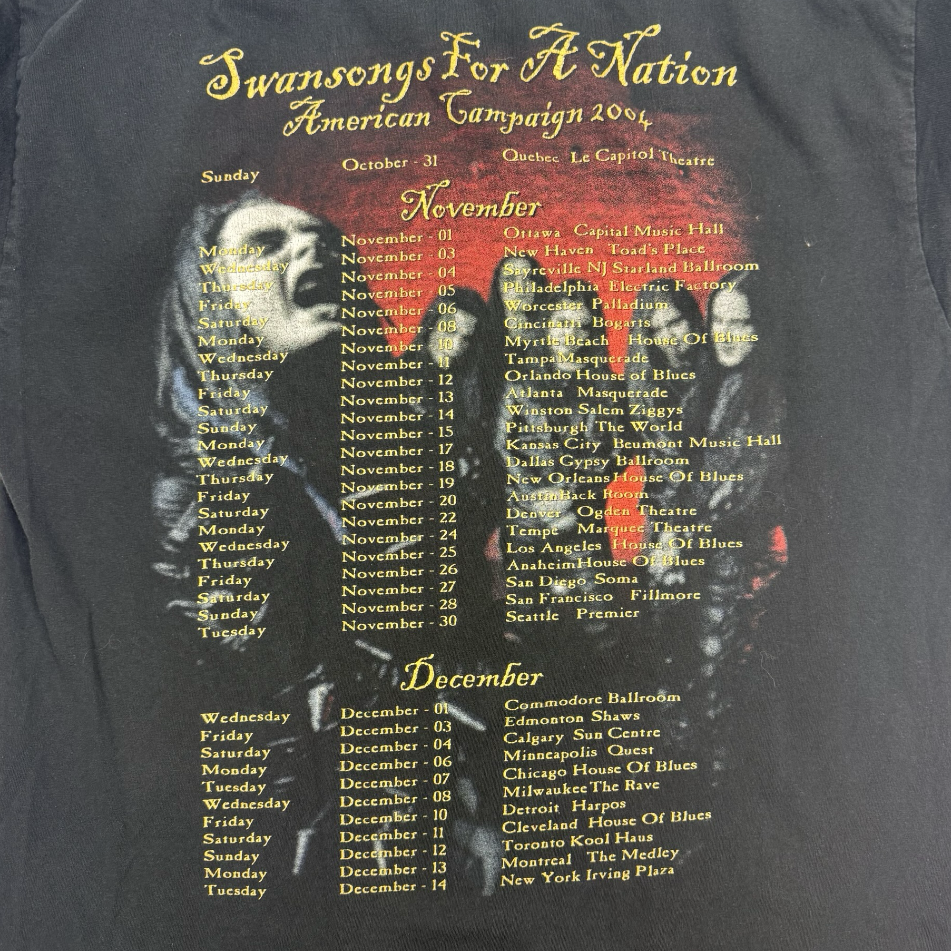2004 Cradle Of Filth ‘Swansongs For A Nation’ L/S Tour Tee Black