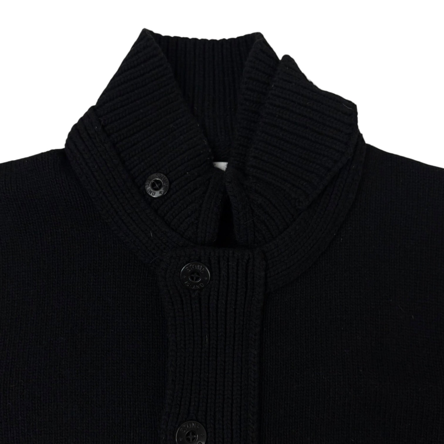 Stone Island Lambswool Knitted Cardigan Black