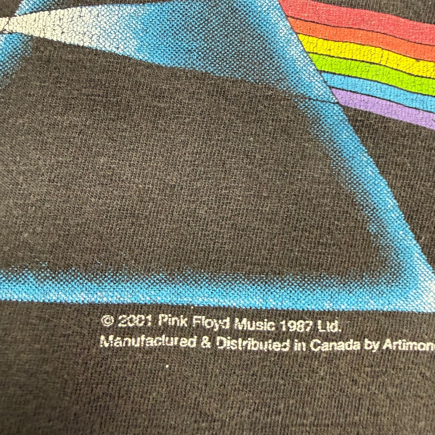 2001 Pink Floyd Dark Side Of The Moon Tee Black