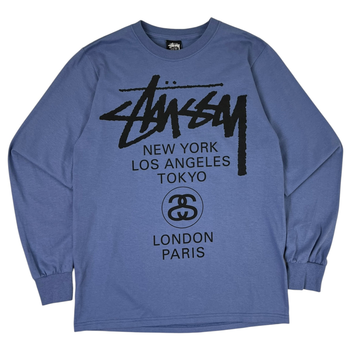 Stussy World Tour Long Sleeve Tee Blue