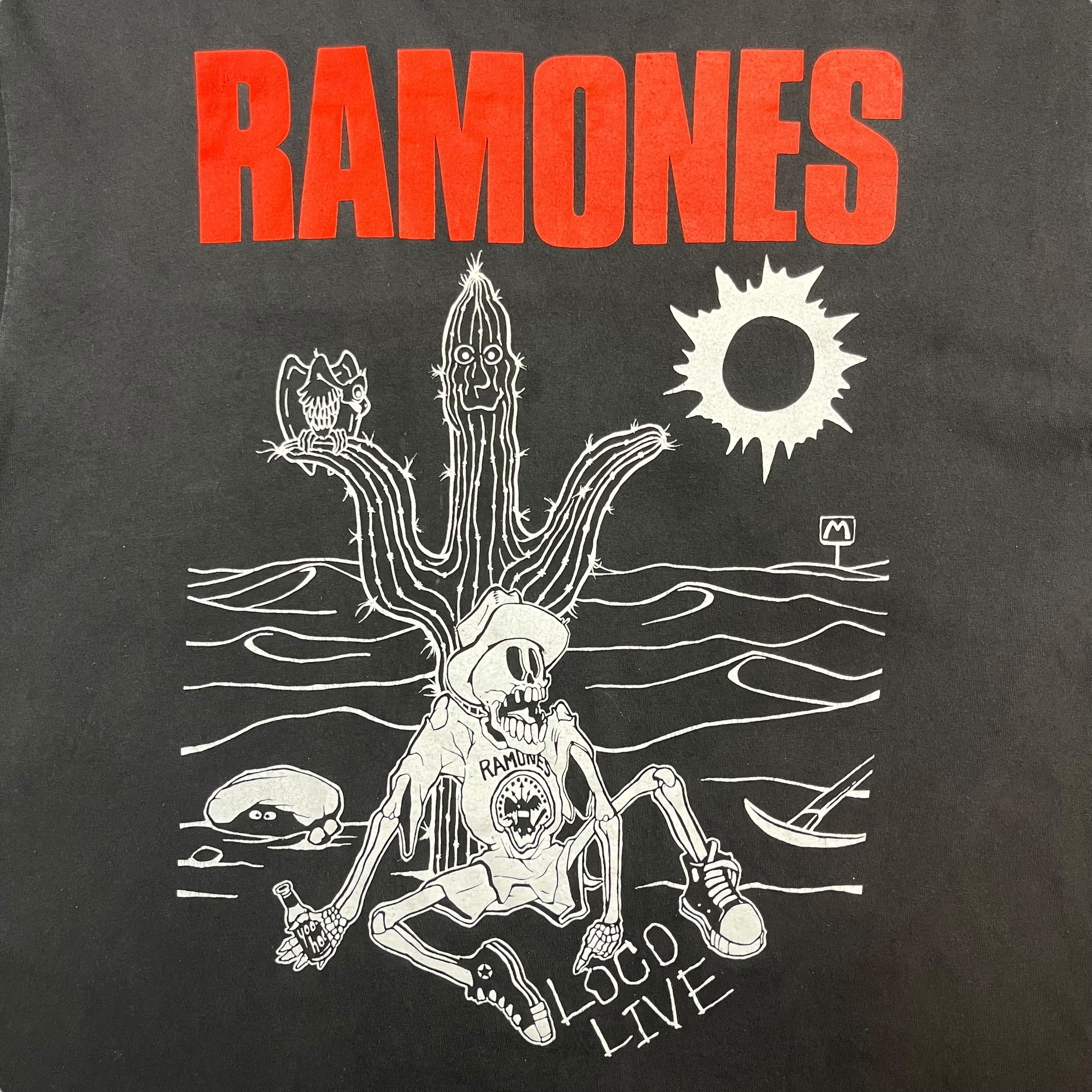 【K.RAMONE】 Vintage Ramones Loco Live Tee Black