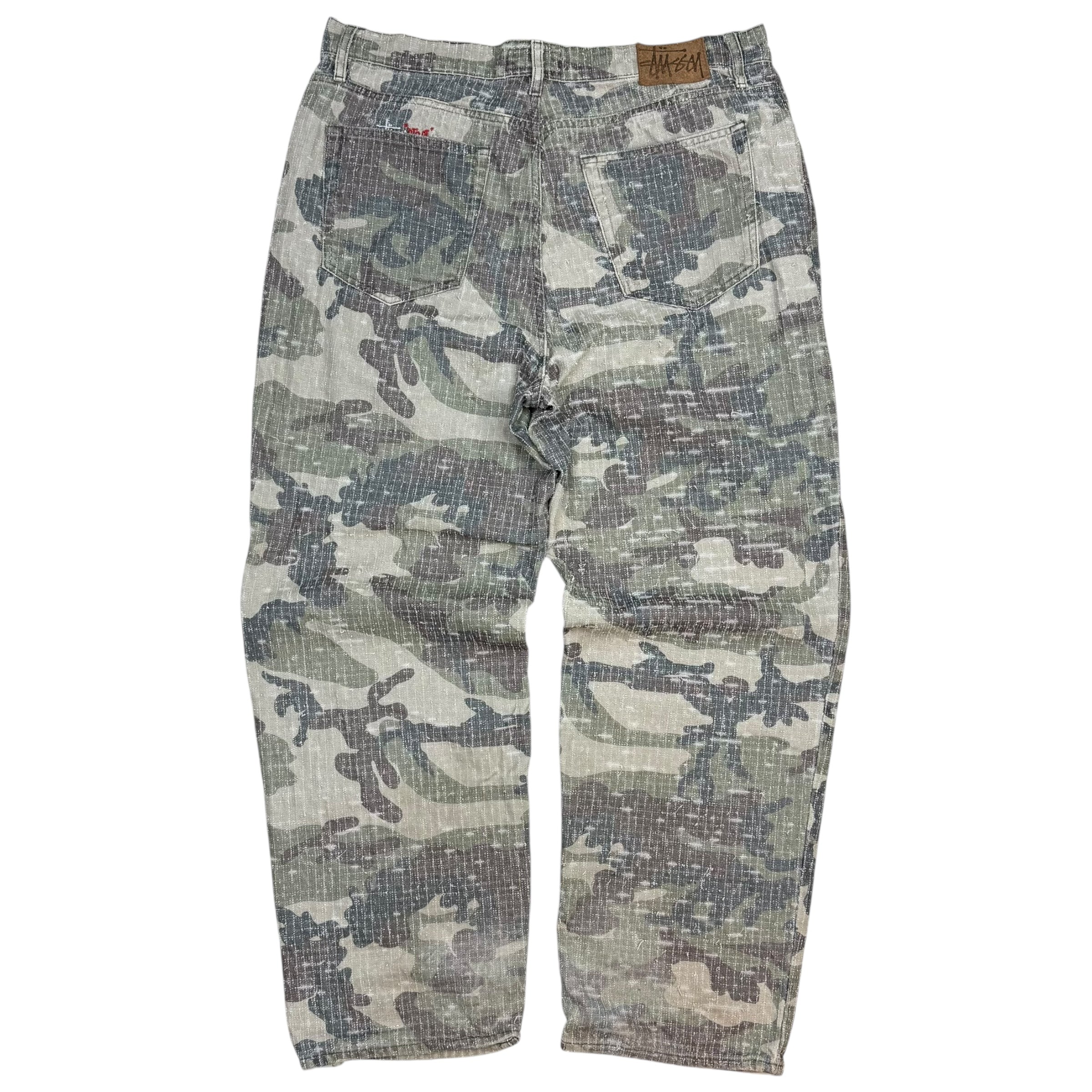 Stussy Needlepunch Big Ol’ Jeans Woodland Camo