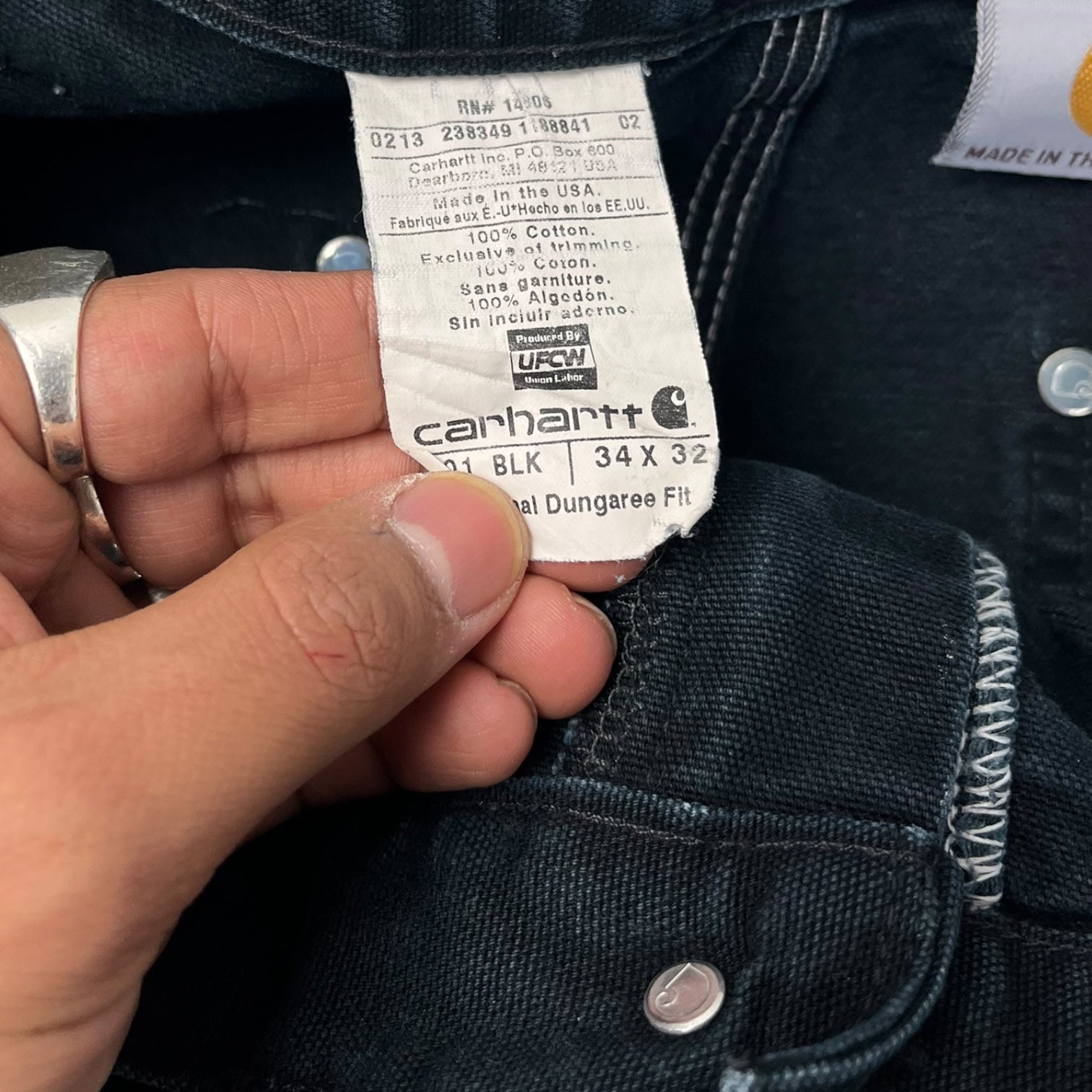 Carhartt Double Knee Work Pants Black (33)