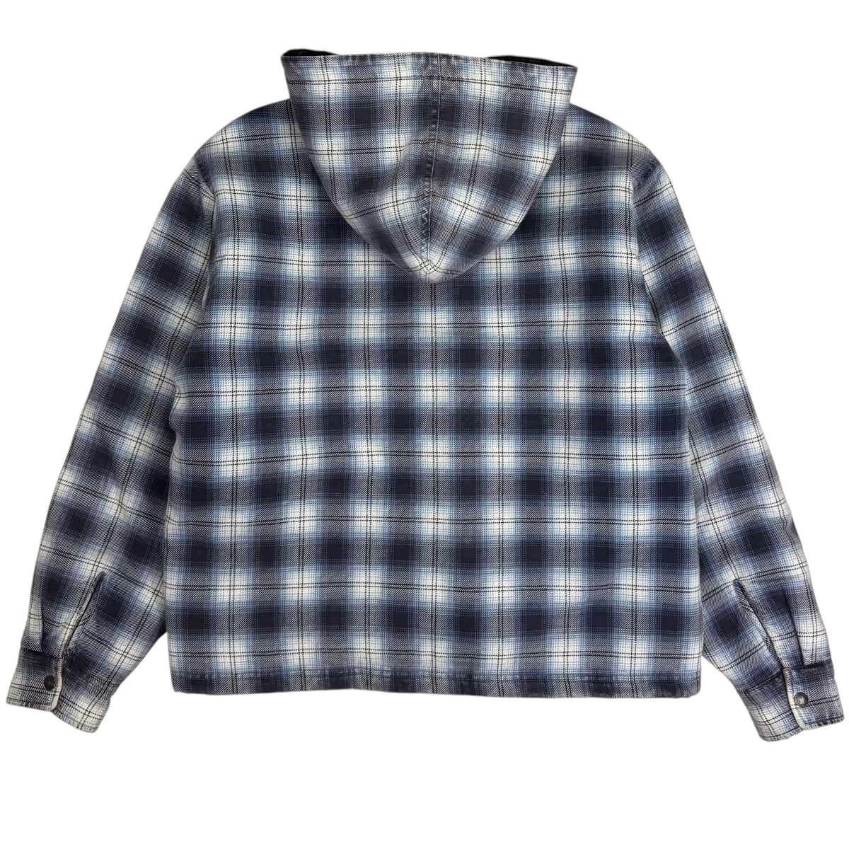 Stussy Zip Hooded Plaid Shirt Blue