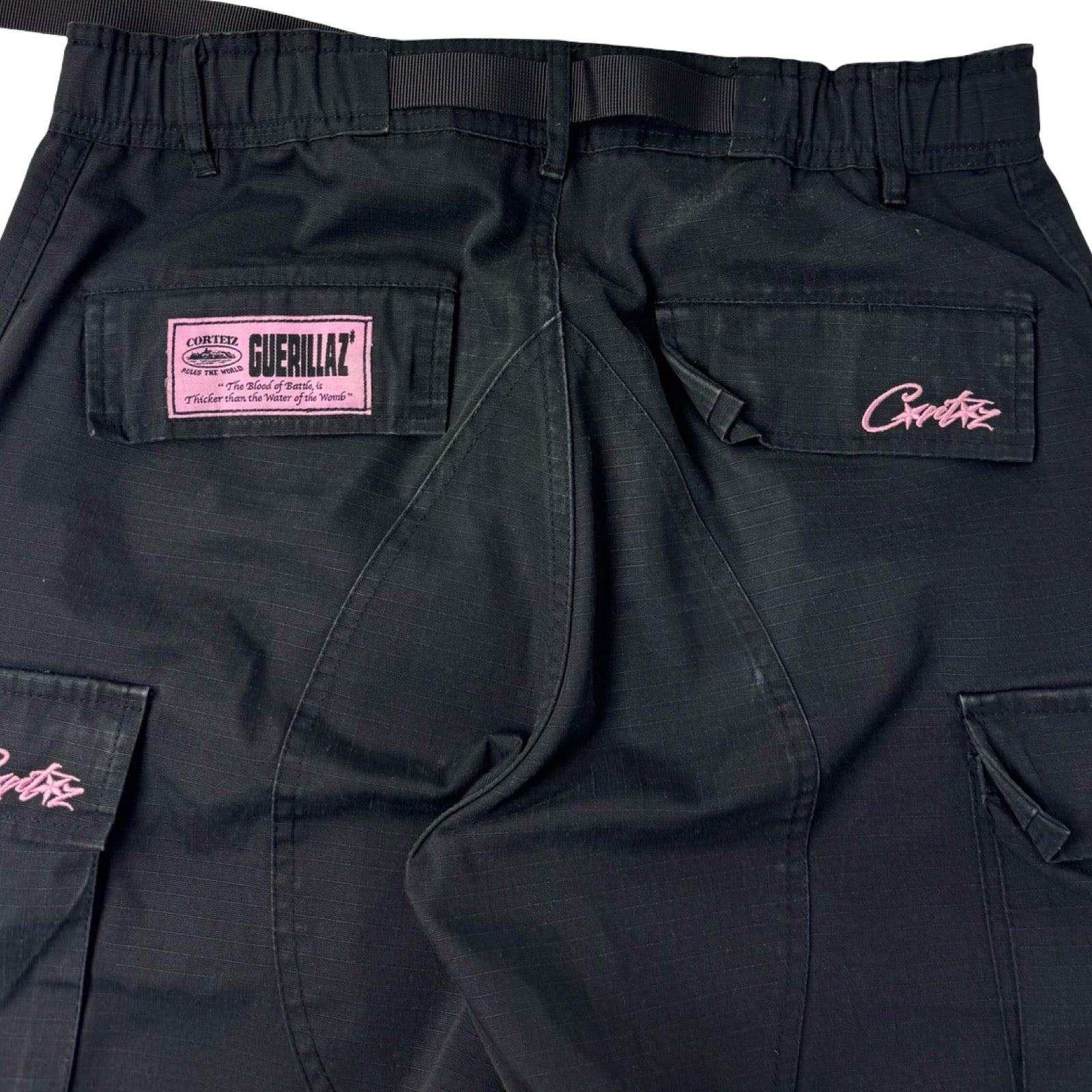 Corteiz Guerillaz Cargo Pants Black Pink