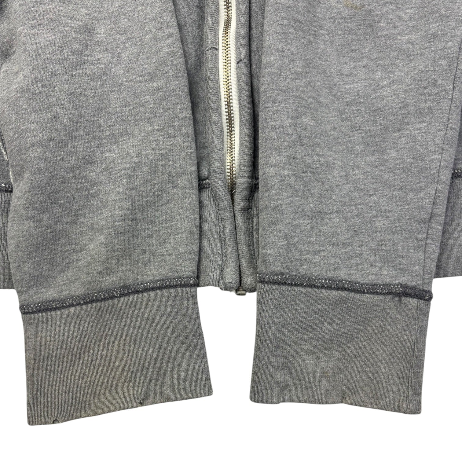 Y2K Hollister Waffle Hood Full Zip Hoodie Grey