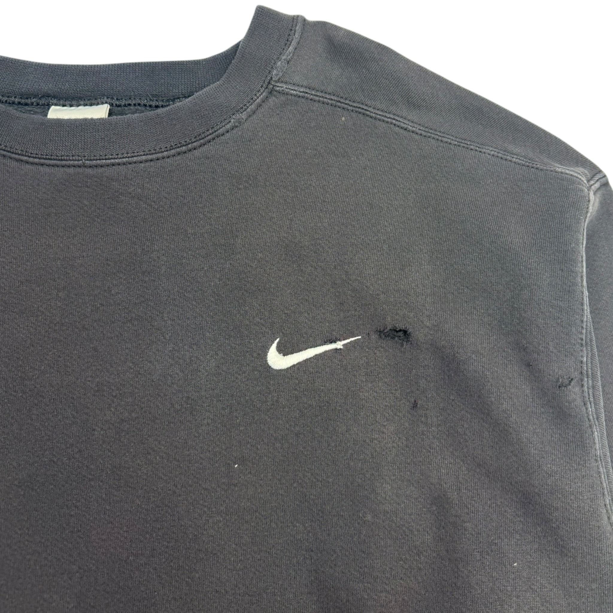 Vintage 90s Nike Pocket Swoosh Crewneck Faded Black