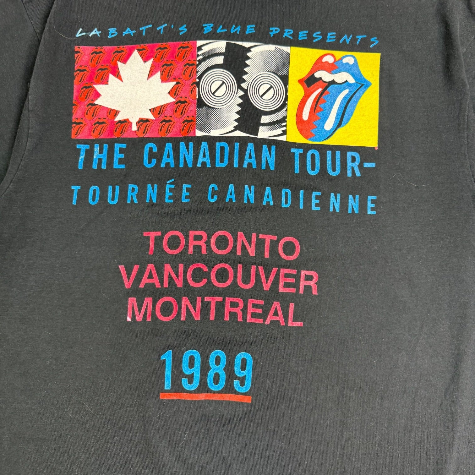 1989 Rolling Stones Canadian Tour Tee Black