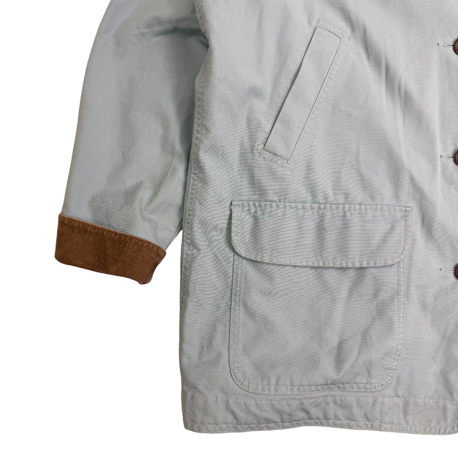 (W) Vintage L.L. Bean Canvas Chore Coat Light Blue