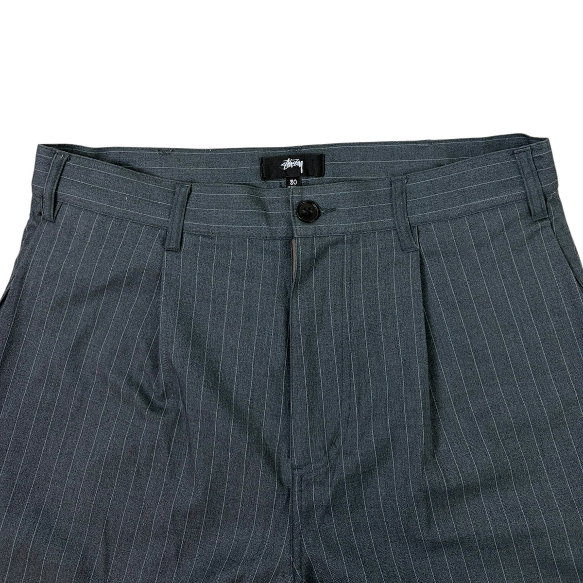 Stussy Striped Volume Pleated Trousers Grey/White