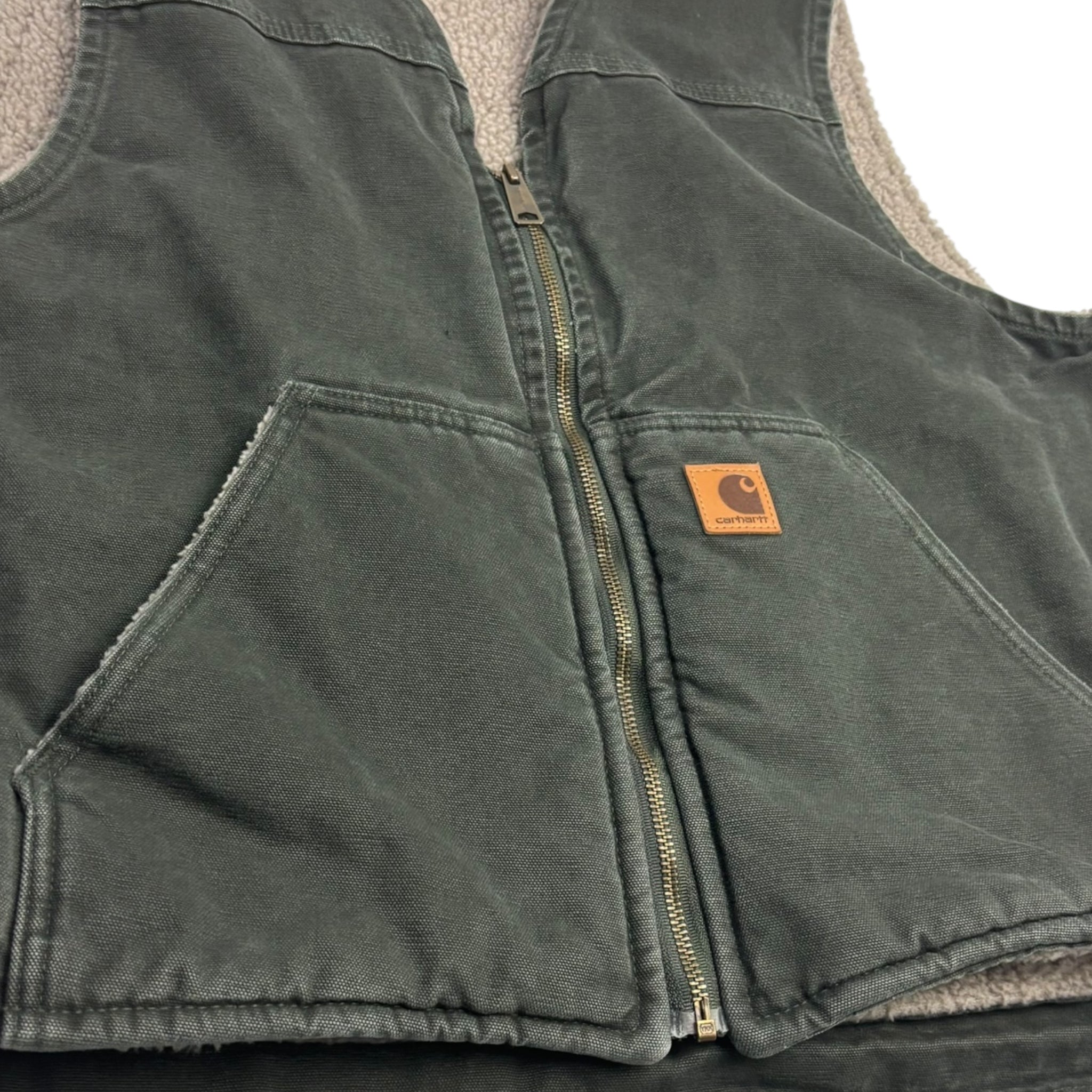 Vintage Carhartt Sherpa Vest Moss
