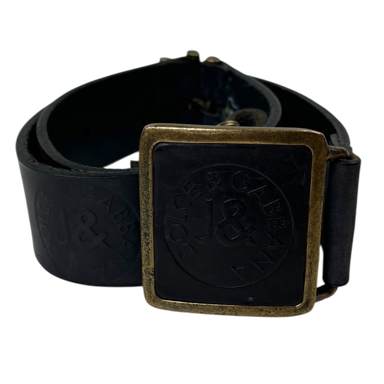 Dolce & Gabbana Jeans Leather Belt Black