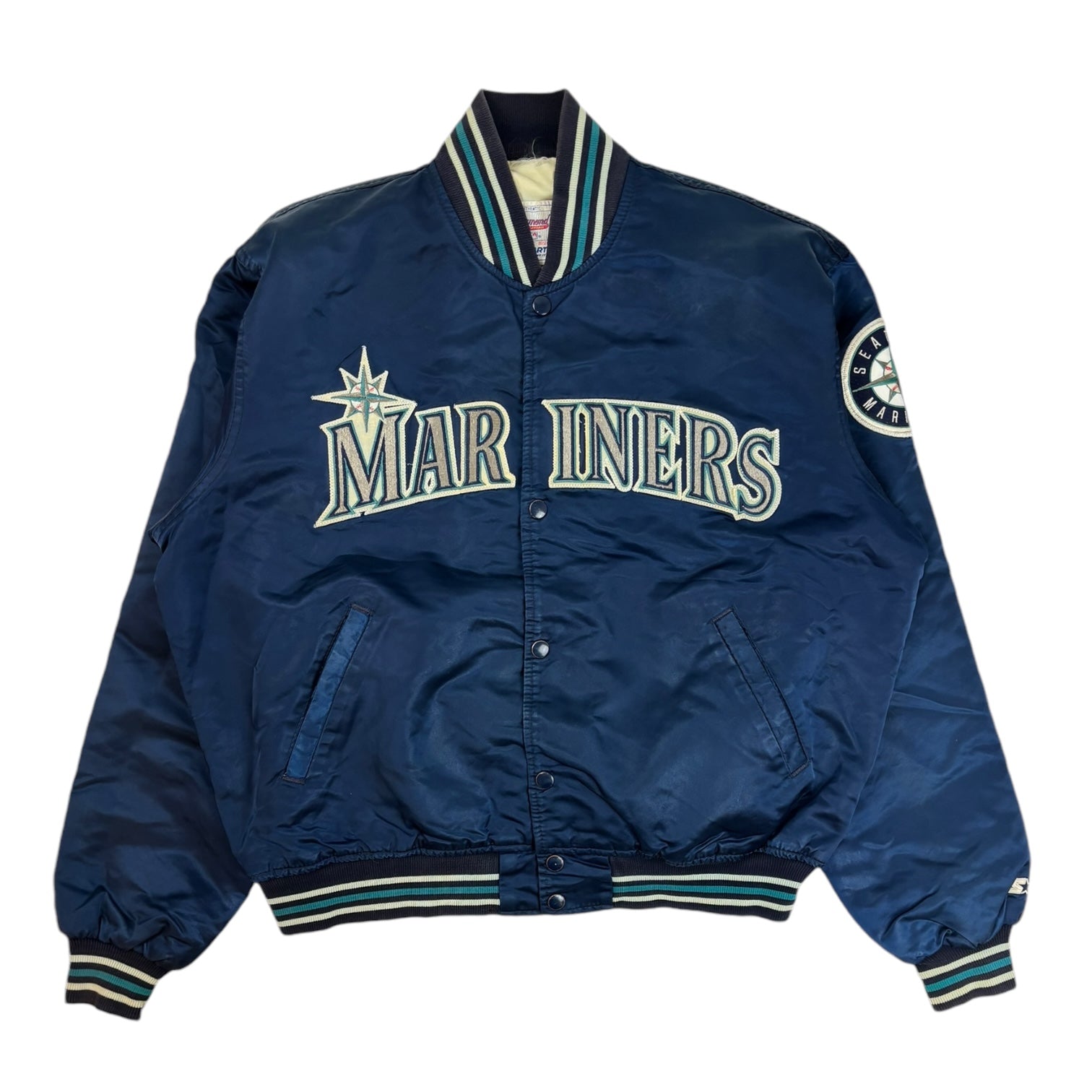 Vintage Seattle Mariners Starter Satin Varsity Jacket Blue