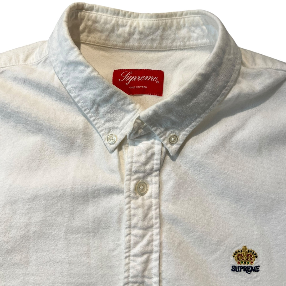 Supreme Loose Fit Flannel Oxford Shirt White