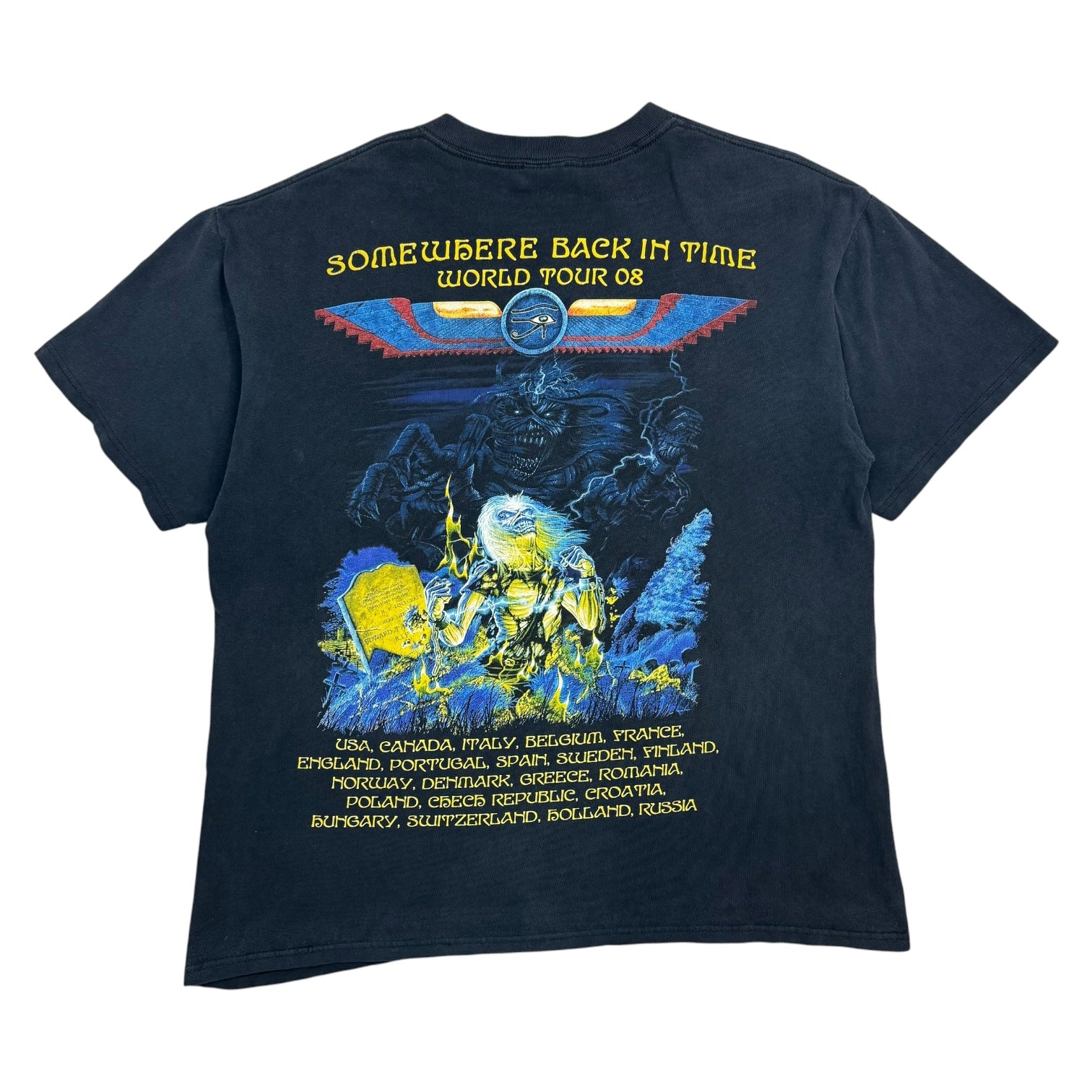 2008 Iron Maiden Somewhere Back In Time Tour Tee Black