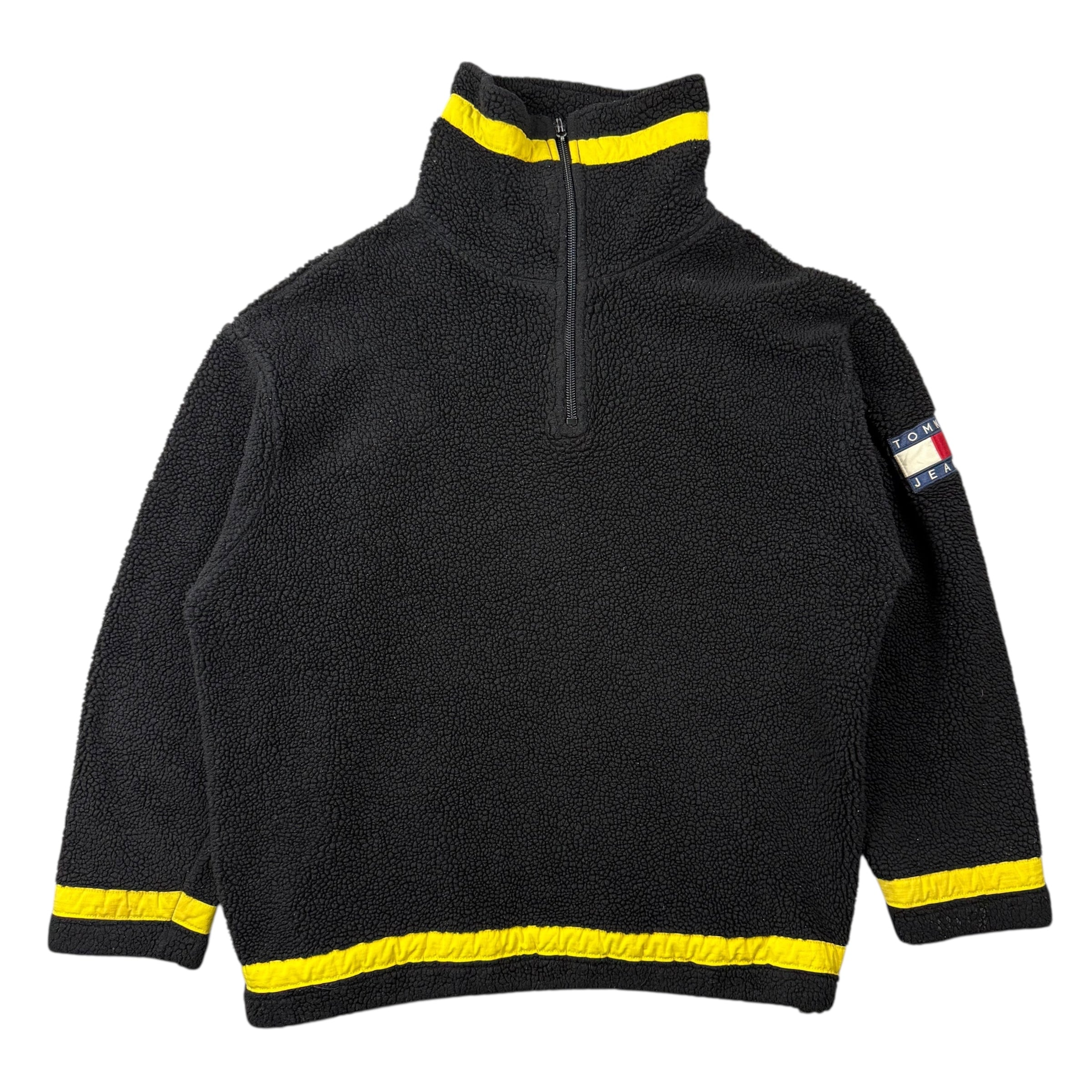 Vintage Tommy Hilfiger Quarter Zip Sweater Black/Yellow
