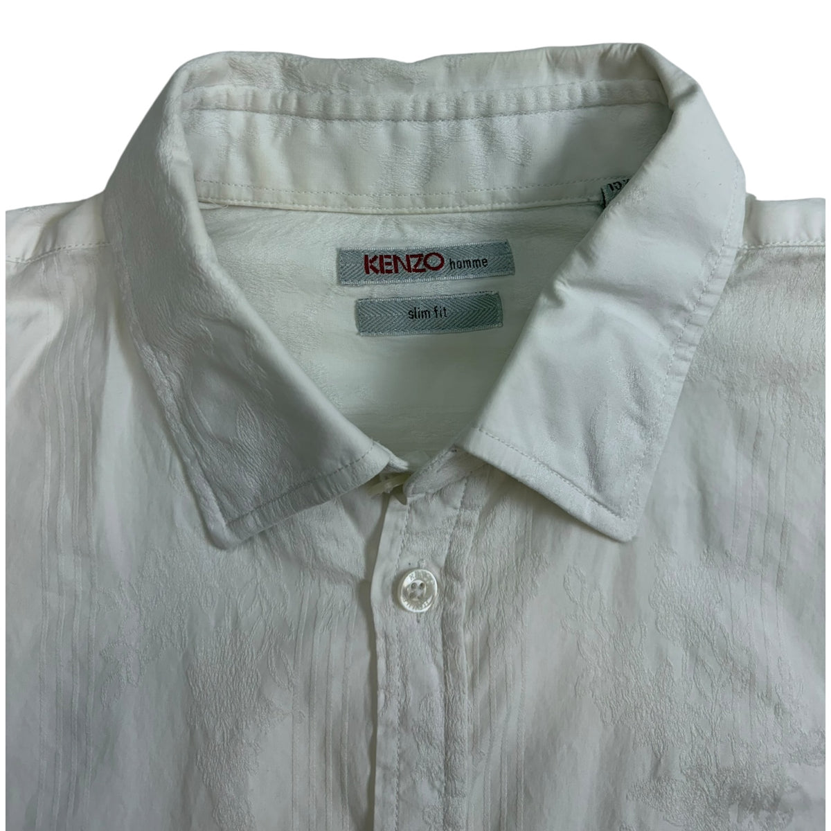 Kenzo Slim Fit Button Up Shirt White