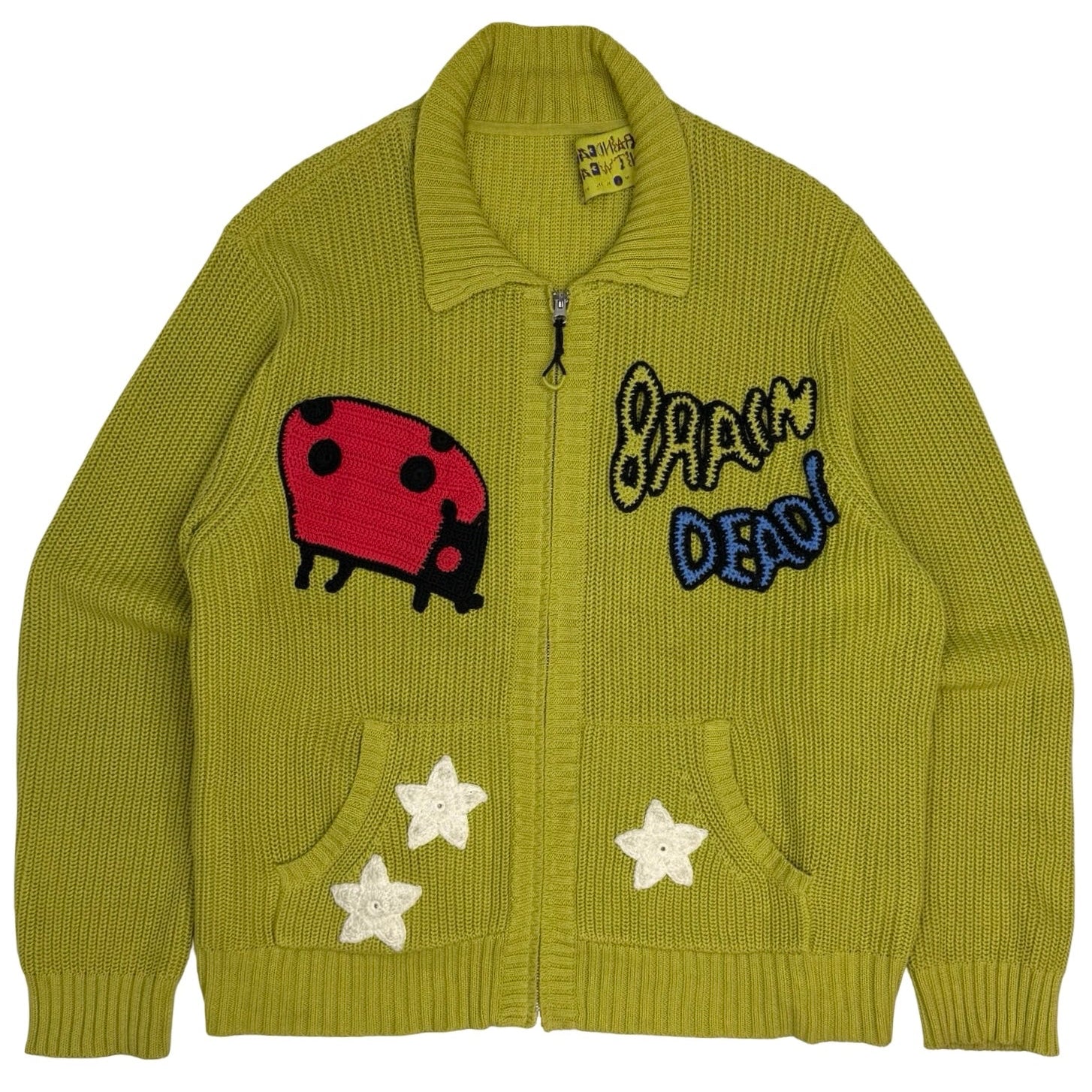 Brain Dead Buggin' Out Neppy Bolero Sleeve Cardigan Green