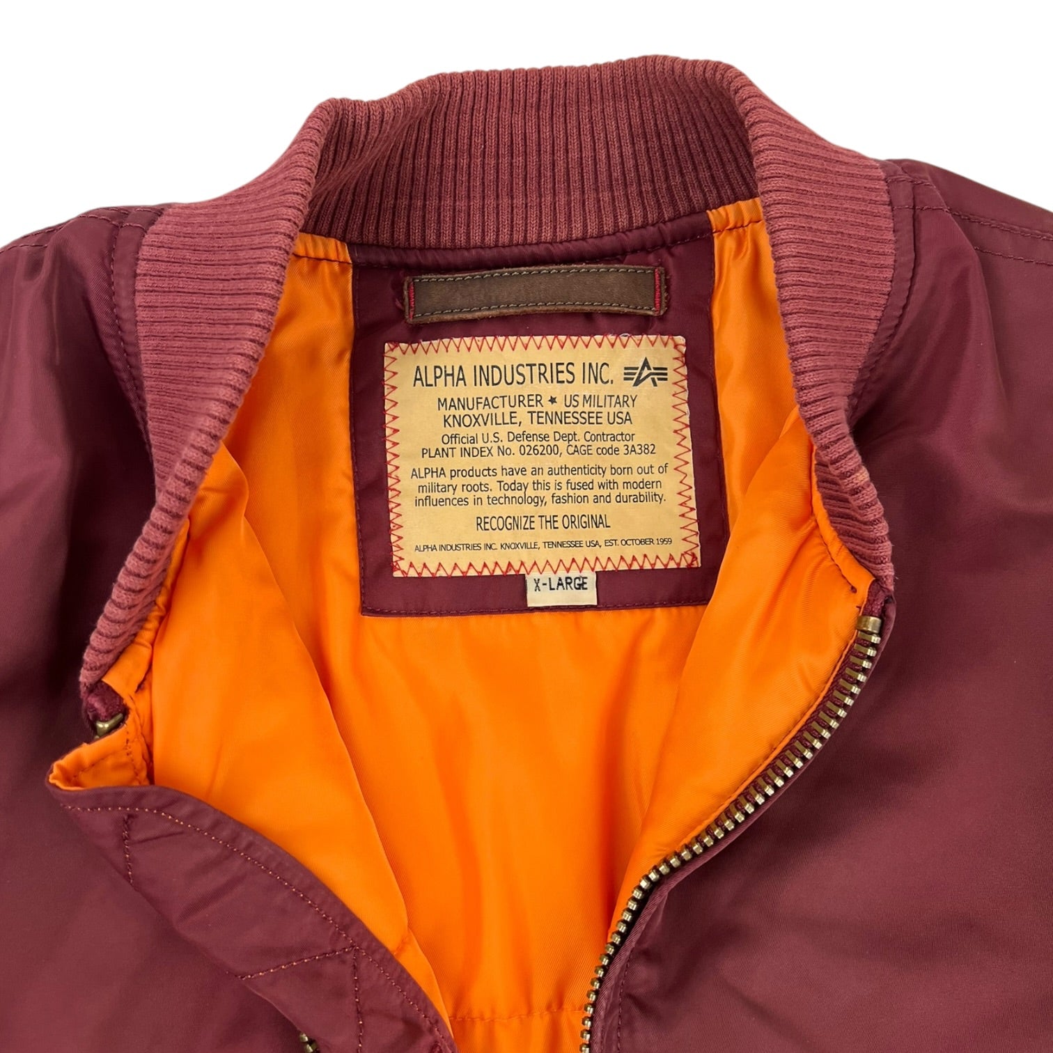 Alpha Industries MA-1 Flight Jacket Rich Burgundy