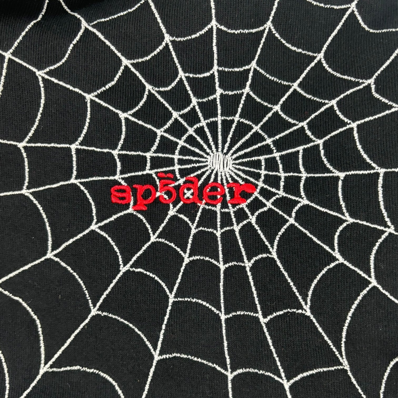 Sp5der Embroidered AOP Hoodie Black