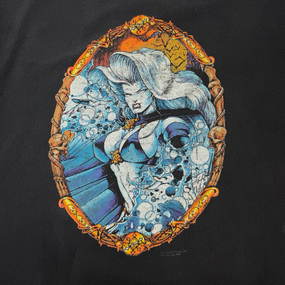 '90s Lady Death Chaos Comics T-Shirt Faded Grey