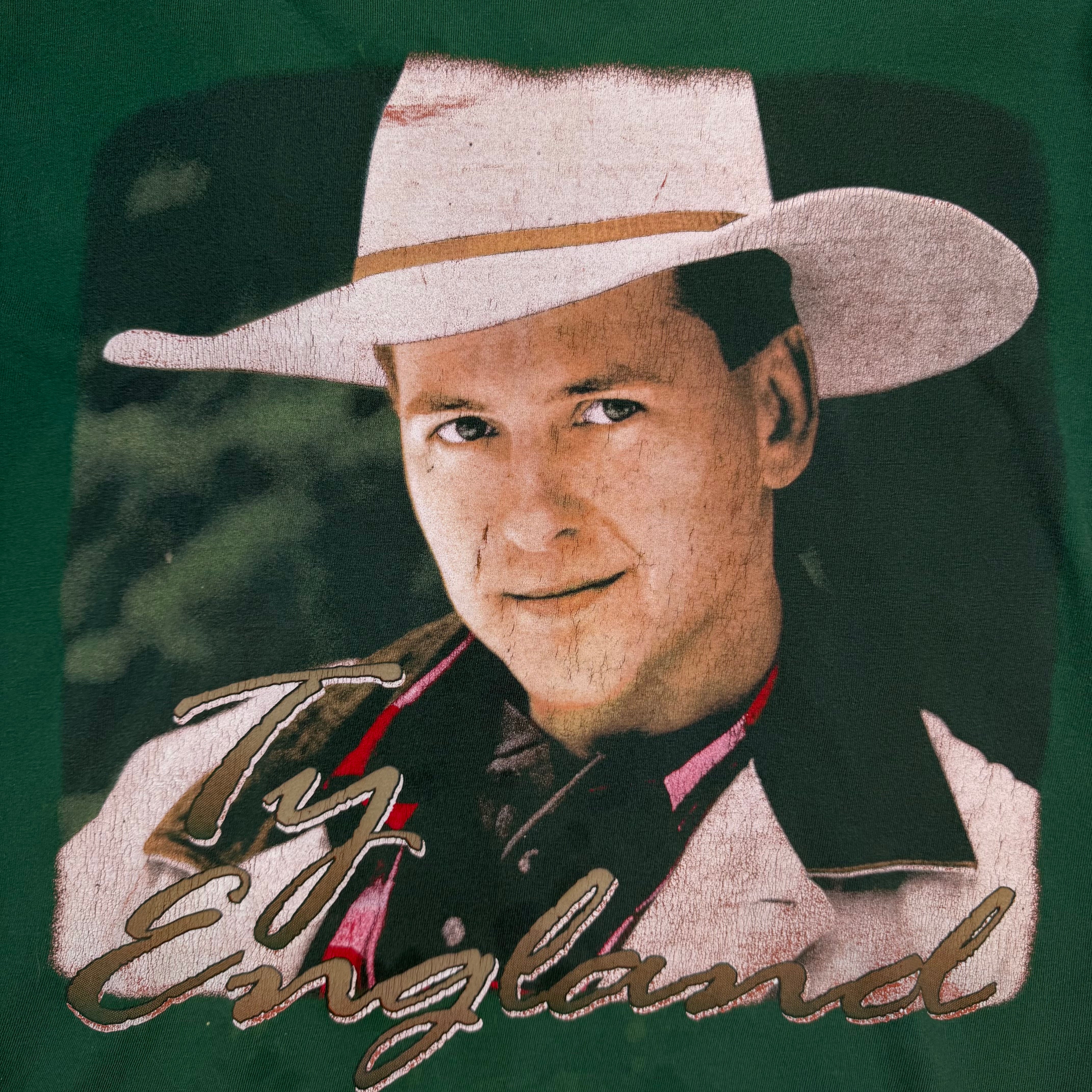 Vintage Ty England “Manic Is The Ty That Binds” Tee Green